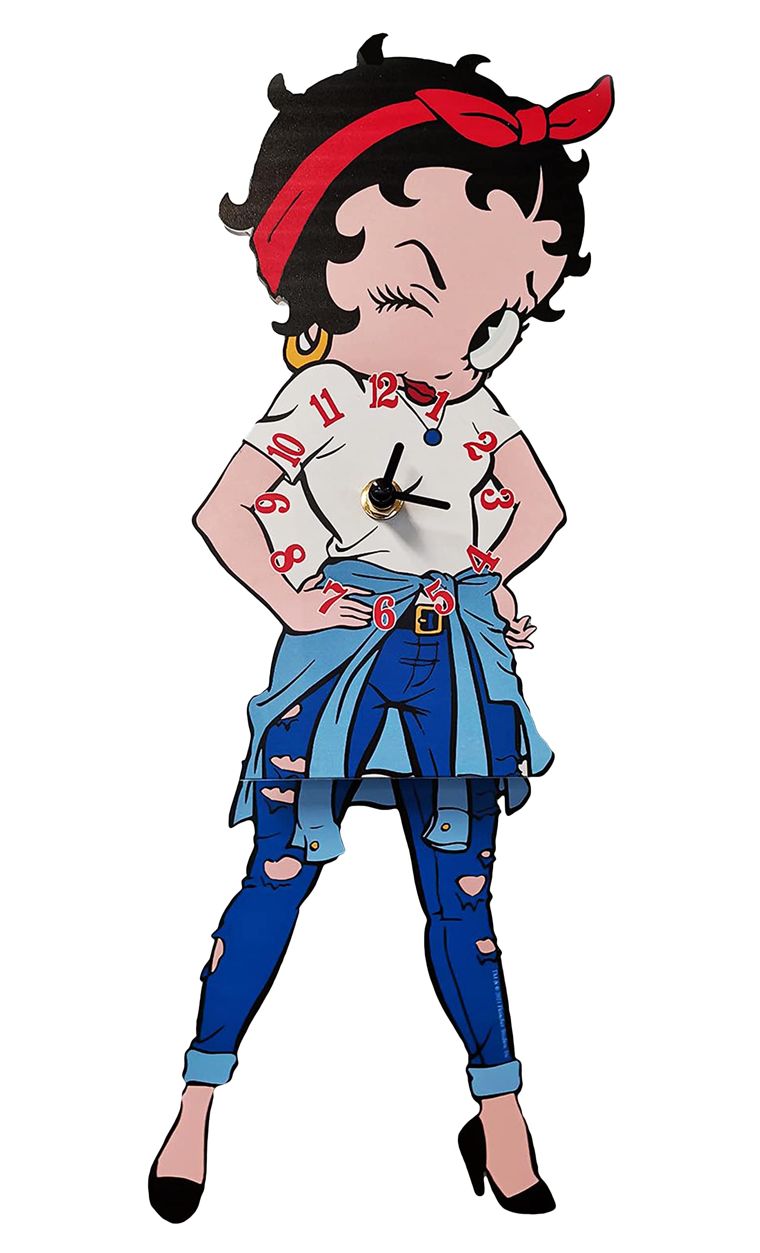 Midsouth Products Betty Boop Wall Clock With Swinging Legs - Fun And Collectible Home Nostalgic Dcor