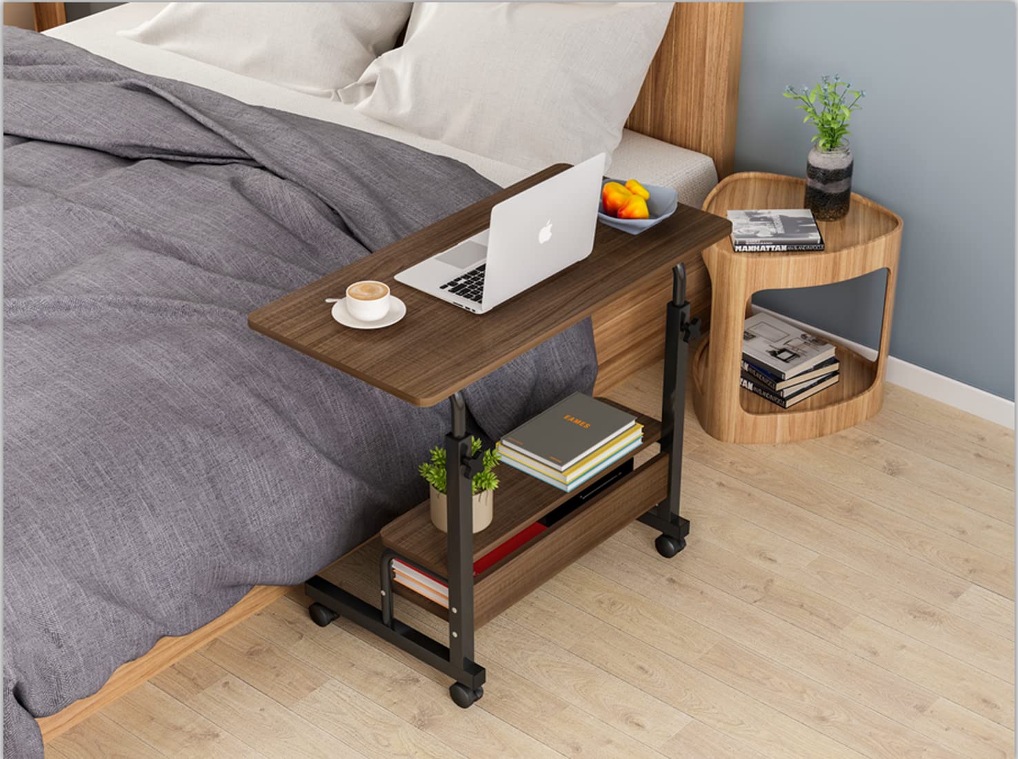 Homeland Wooden Laptop Table For Home Office Work|Bed|Students|Kids|Laptop Desk Stand|Portable Lapdesk|Brown & Black (40X 60X 60