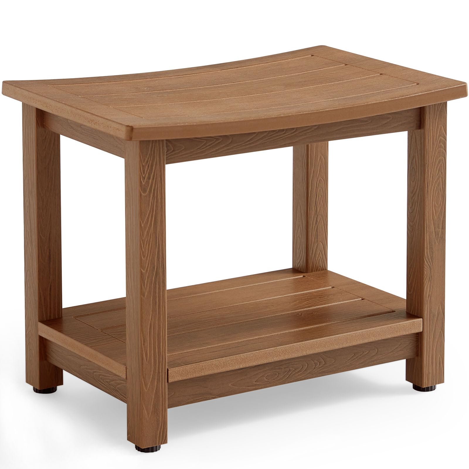 Shower Bench Seat, Poly Lumber Shower Stool For Inside Shower Waterproof, Shower Foot Rest For Shaving Legs With Adjustable Feet