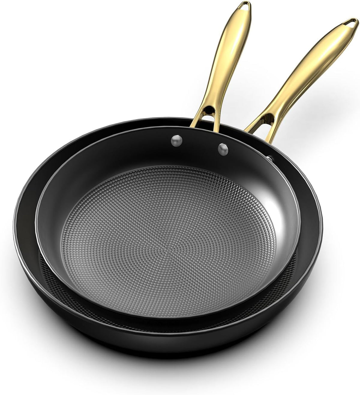 Imarku Cast Iron Skillets, Non Stick Frying Pans 2Pcs - 10 Inch & 12 Inch Frying Pan Set, Long Lasting Frying Pans Nonstick, Pro