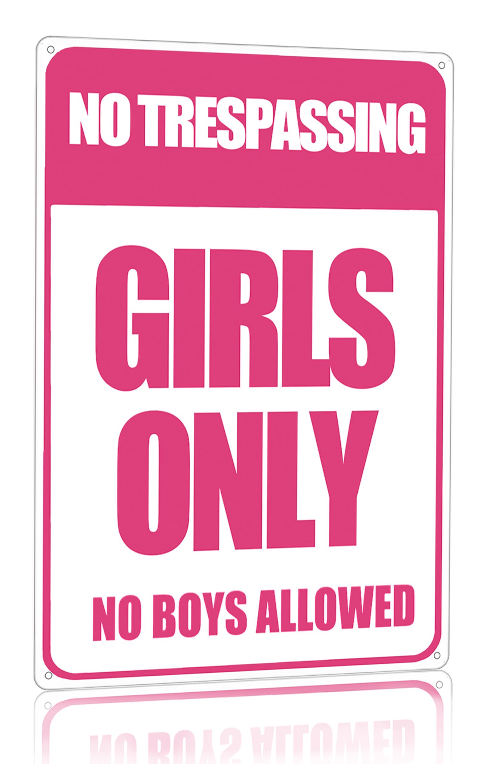 Smilelife Girls Gifts Funny Only Sign No Trespassing No Boys Allowed Tin Sign for Room Bedroom Dorm Wall Decor 8 X 12 Inch (3010