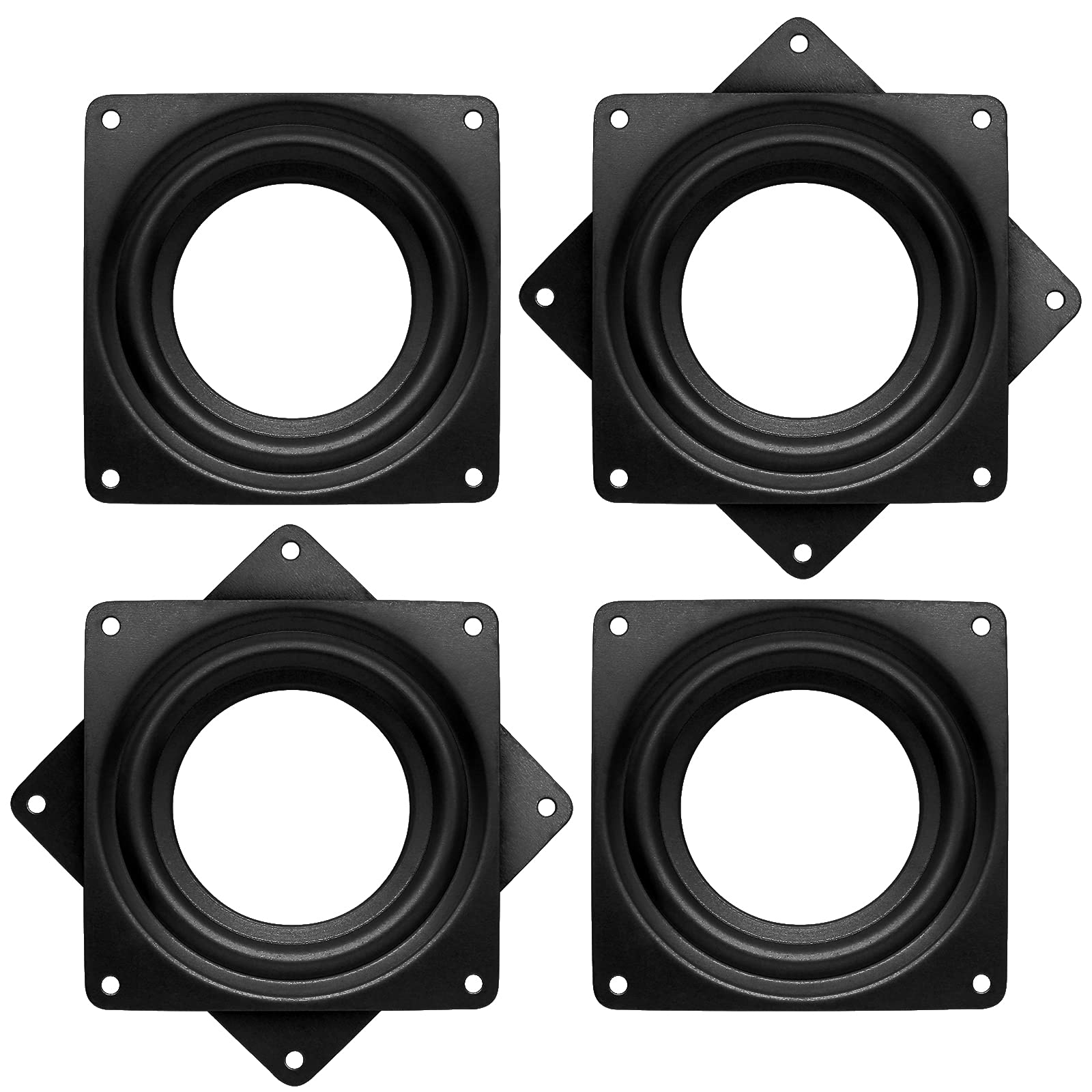4 Pcs 4 Inch Square Rotating Bearing Plate, 300Lbs Capacity Turntable Bearing Swivel Plate For Serving Trays, Kitchen Storage Ra