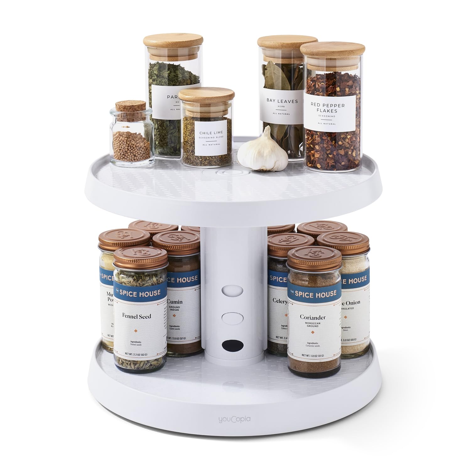 YouCopia SmoothSpin TwoTier Turntable, Rotating Lazy Susan Organizer