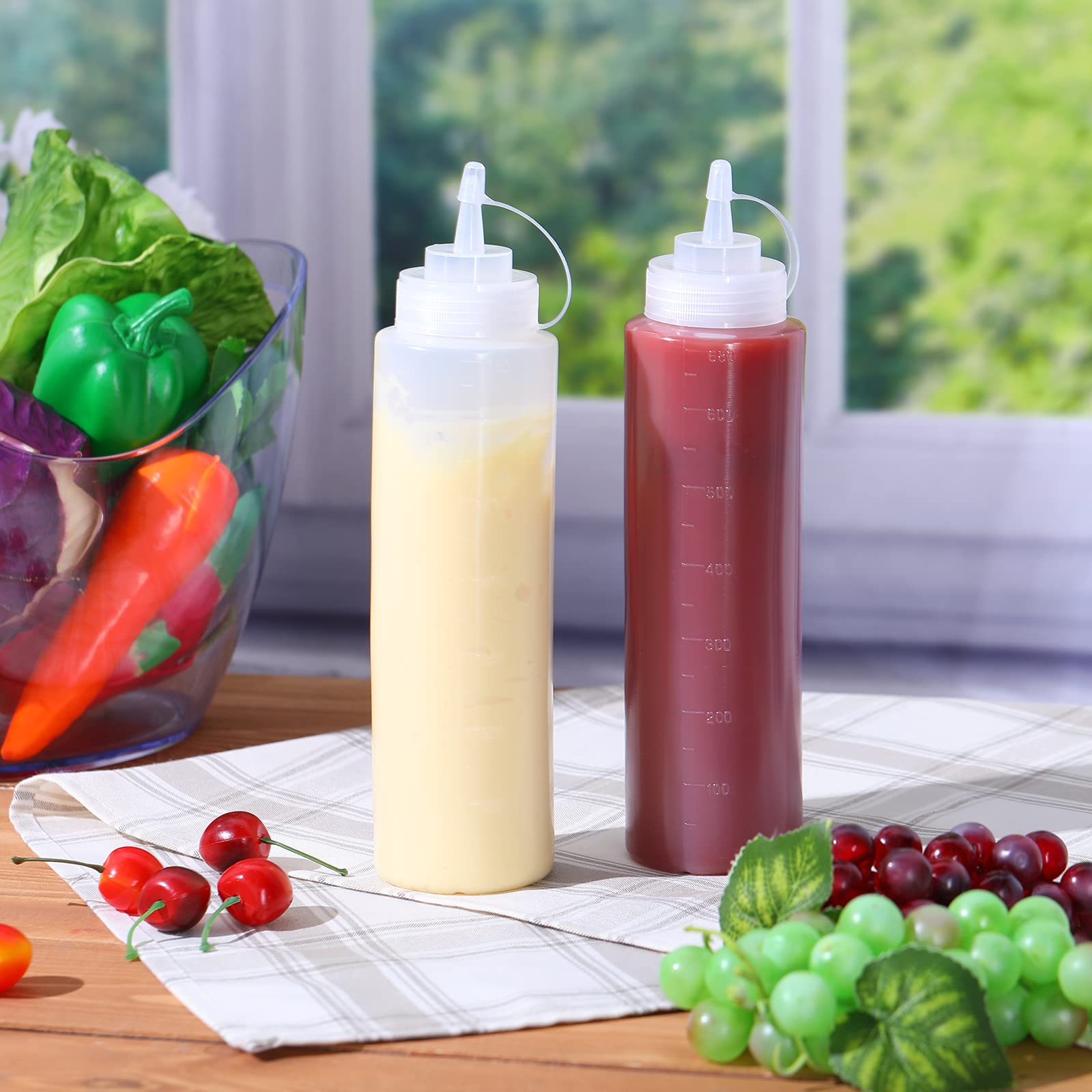 24 Pcs 24 Oz Plastic Condiment Squeeze Bottles Squeeze Leak Proof Multipurpose Squirt Bottles With Twist Top Cap For Sauces Ketc