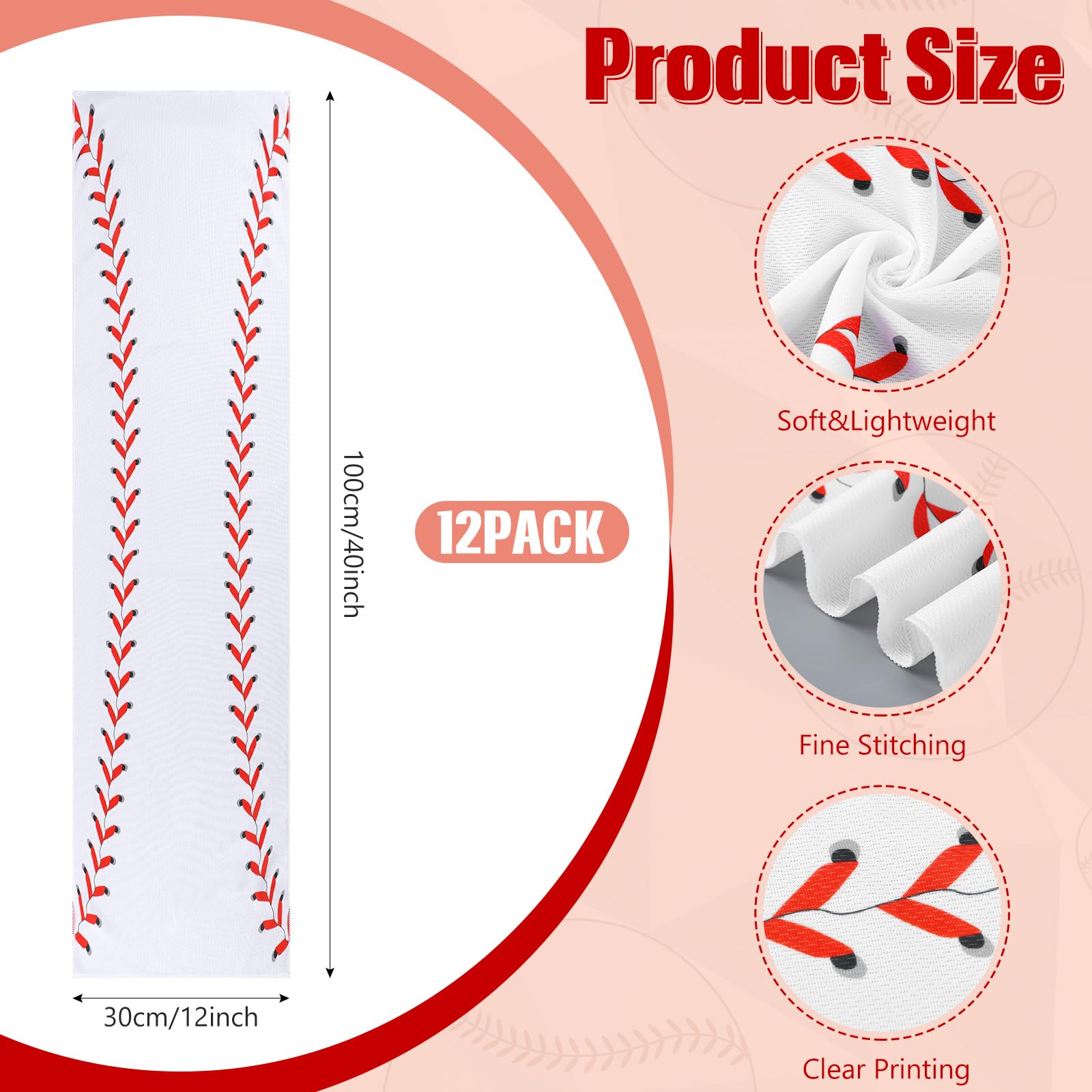 Hahafelt 12 Pack Baseball Cooling Towels, Sports Towels with Bags, 40x12 Breathable Chilly Towel, Microfiber Towel for Baseball
