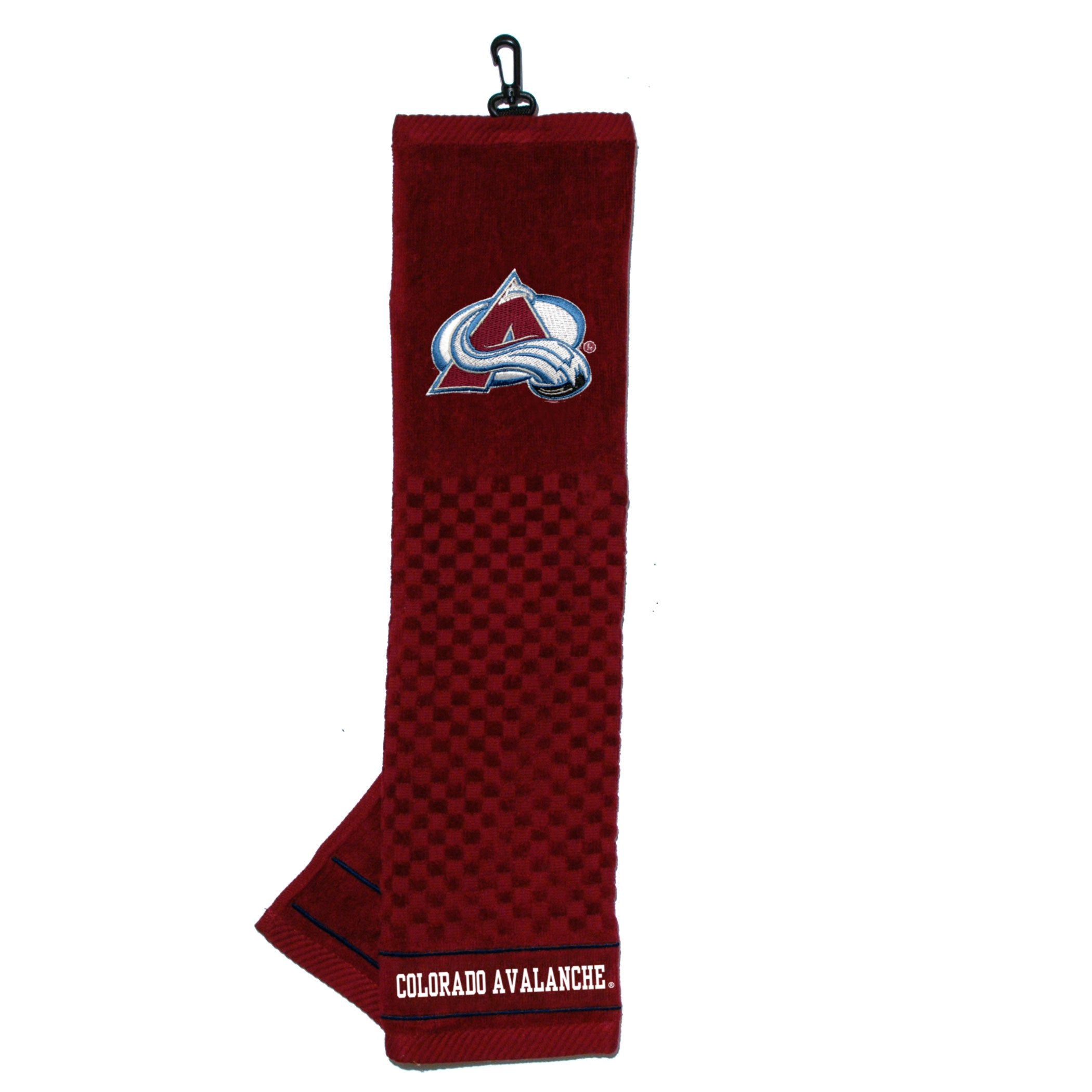 Team Golf Nhl Colorado Avalanche Embroidered Golf Towel Embroidered Golf Towel, Checkered Scrubber Design, Embroidered Logo