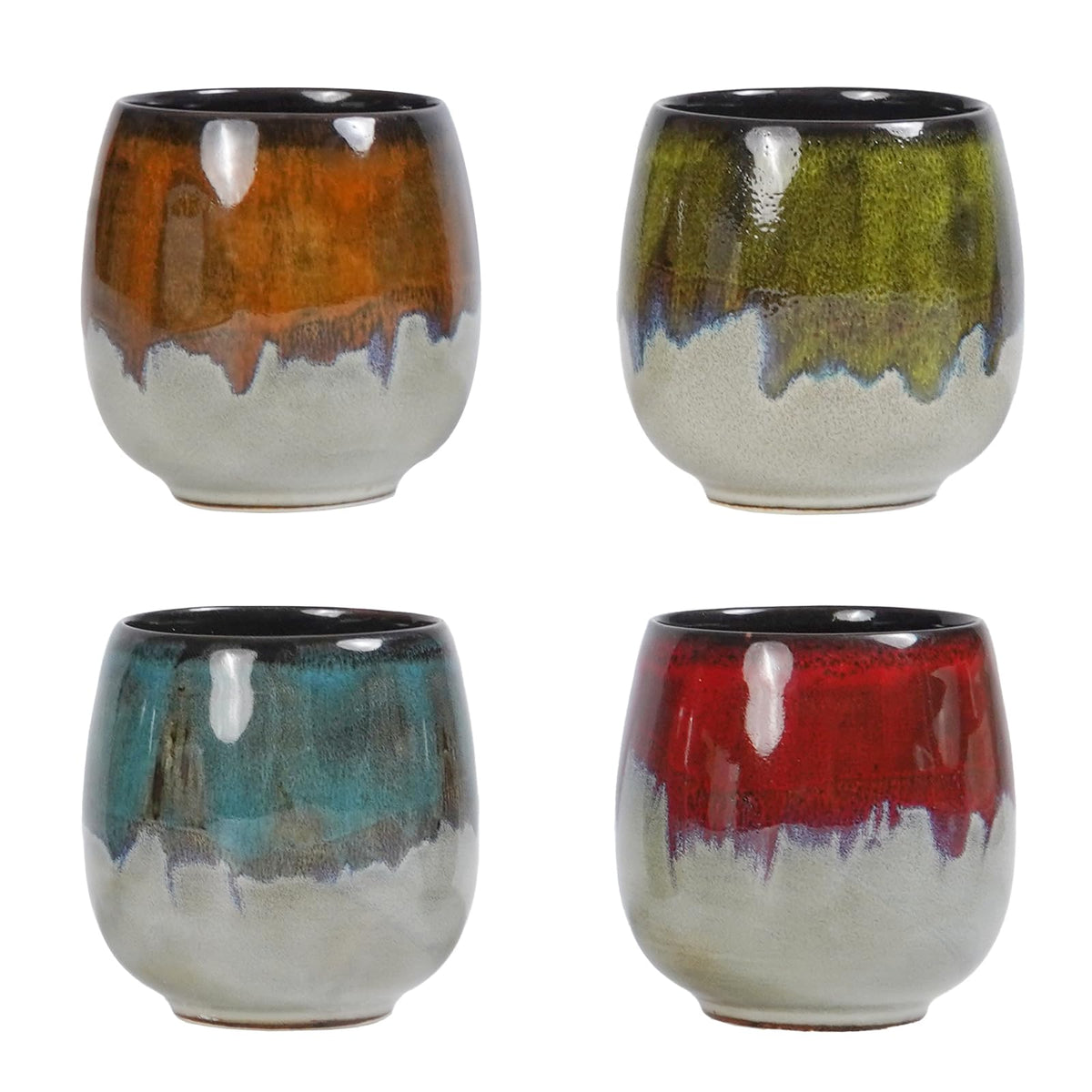 Tolatr Ceramic Kiln-Change Espresso Cups Small Espresso Coffee Cup Spirits Cups Tasting Cups Ceramic Mate Cup Set Of 4 (3Oz)