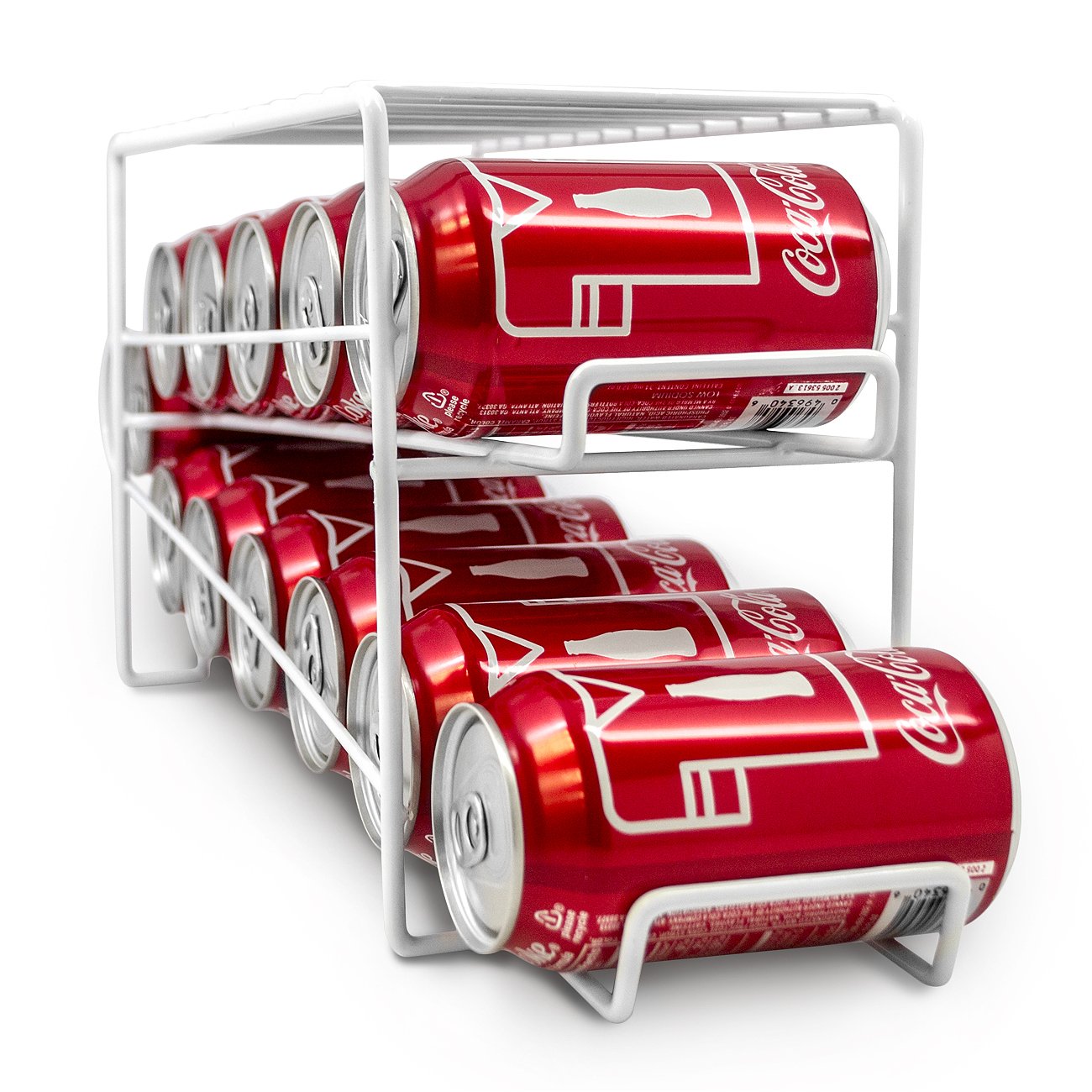Sorbus Soda Can Rack Beverage Dispenser - Dispenses 12 Standard Size 12Oz Soda Cans (White)