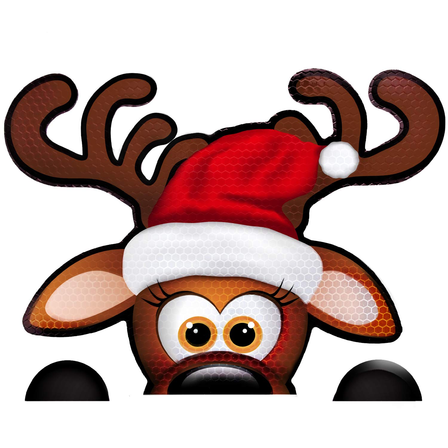 Bigtime Signs Jumbo Reflective Magnetic Santa'S Helper Reindeer Face Car Decorations Kit - Funny Holiday Automotive Magnet (Rein