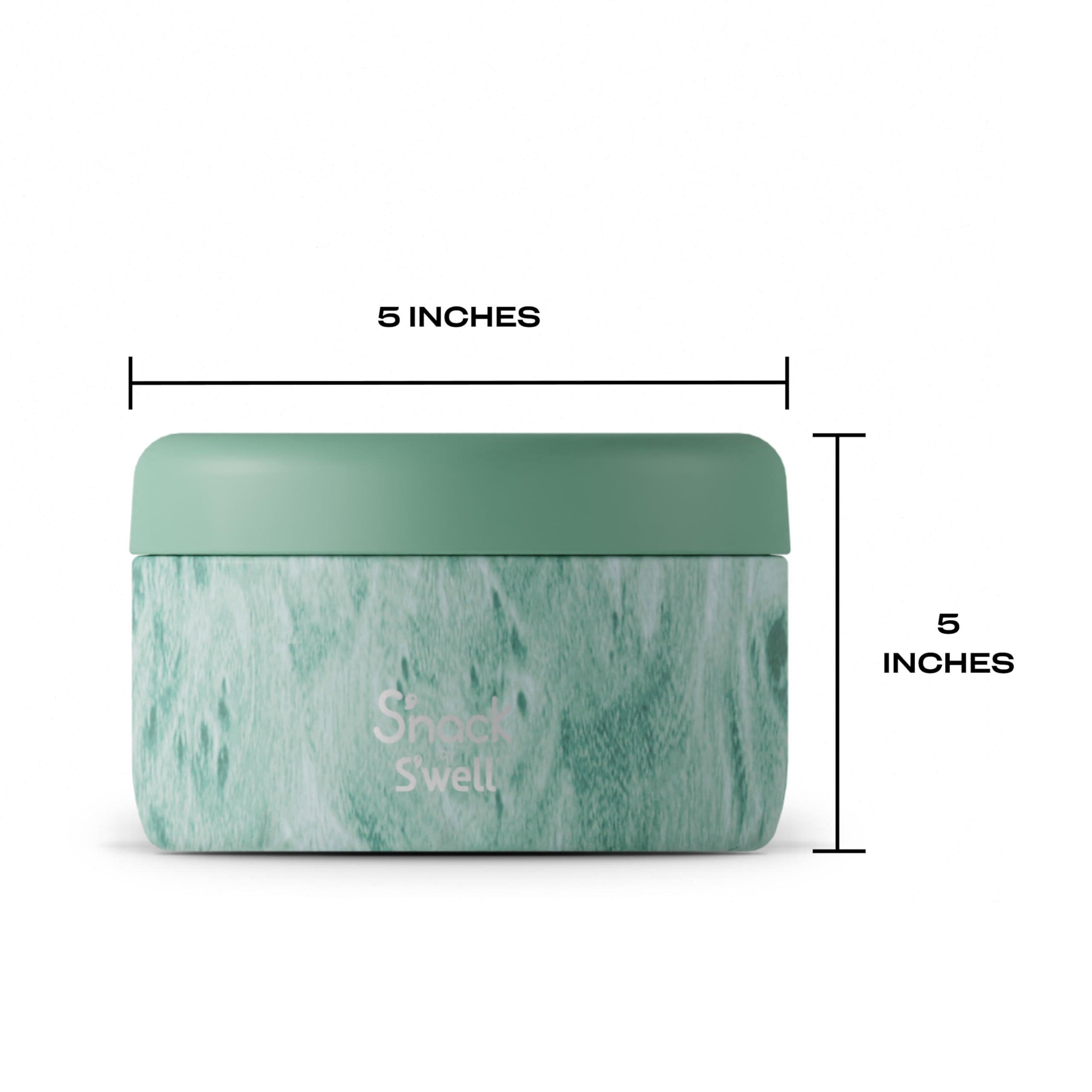 S'Well S'Nack Stainless Steel Food Container - 24 Oz - Peppermint Tree - Double-Layered Insulated Bowls Keep Food Cold For 12 Ho