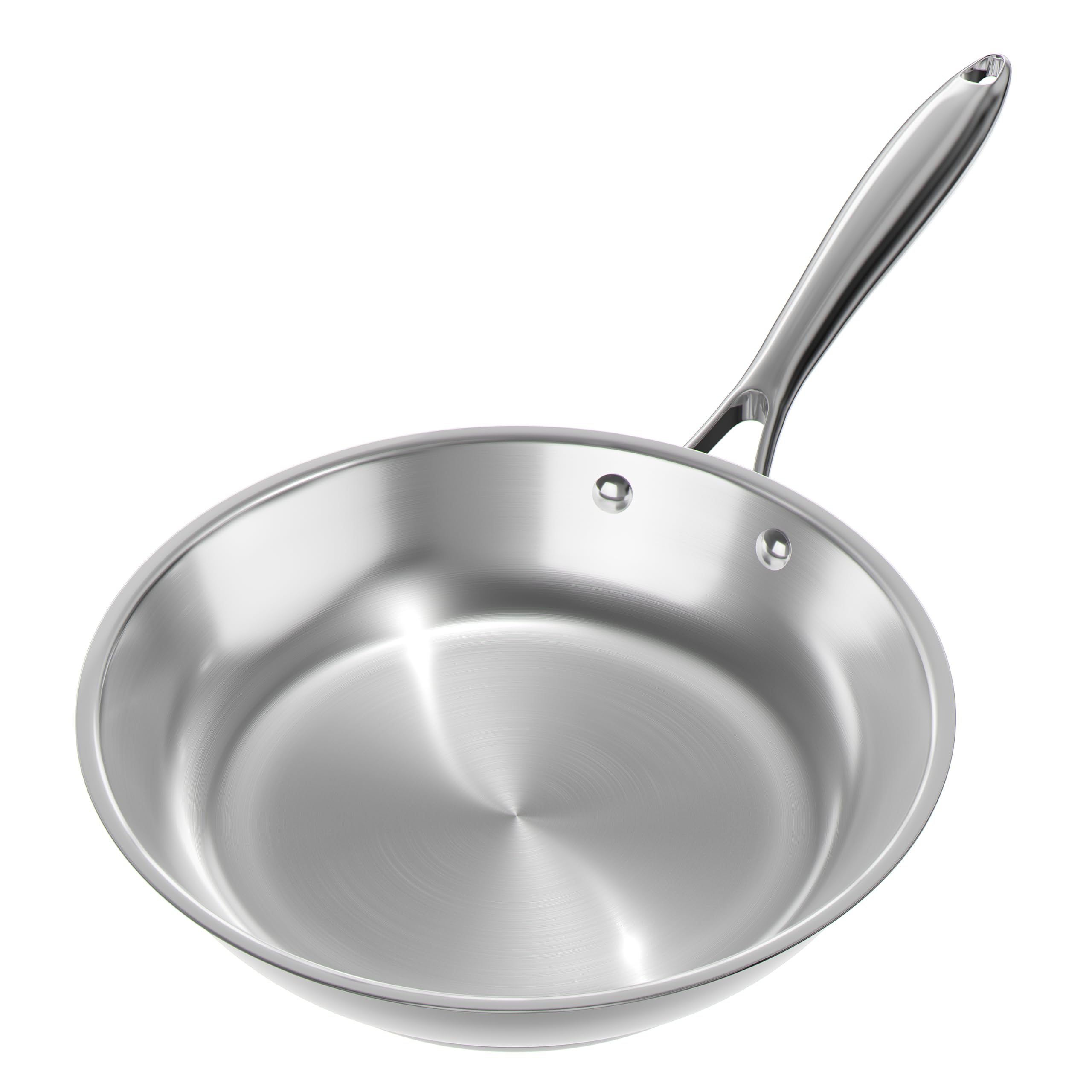 Verel Stainless Steel Frying Pan Set 3 Piece - 8 Inch, 10 Inch And 12 Inch Fry Skillet Stainless Steel Pan, Dishwasher And Oven 