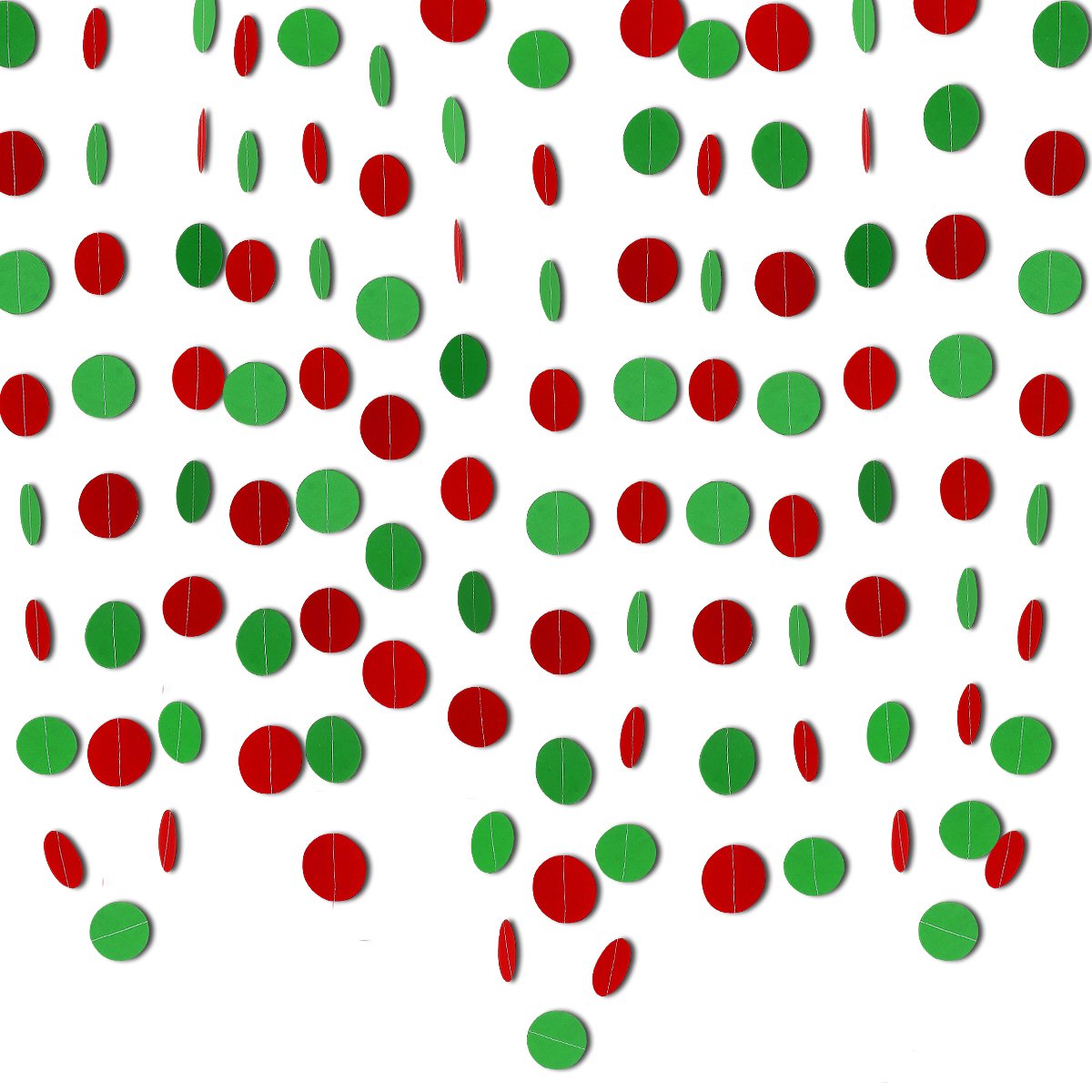 4 Pack Red and Green Grinches Christmas Hanging Circle Dots Garland, Grinches Christmas Garland Banner for Grinchmas Christmas P