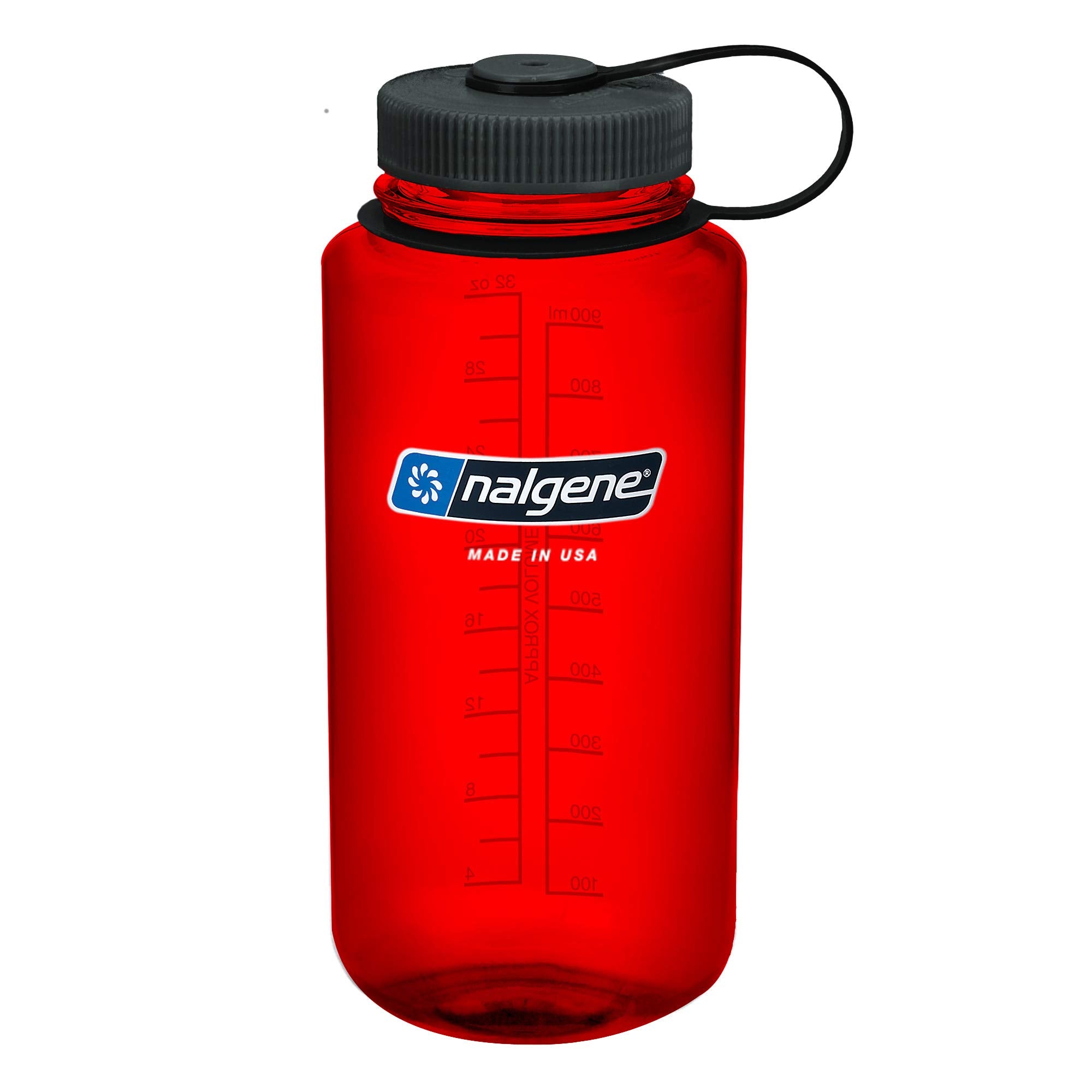 Nalgene Sustain Tritan Bpa-Free Water Bottle Made With Material Derived From 50% Plastic Waste, 32 Oz, Wide Mouth, Red