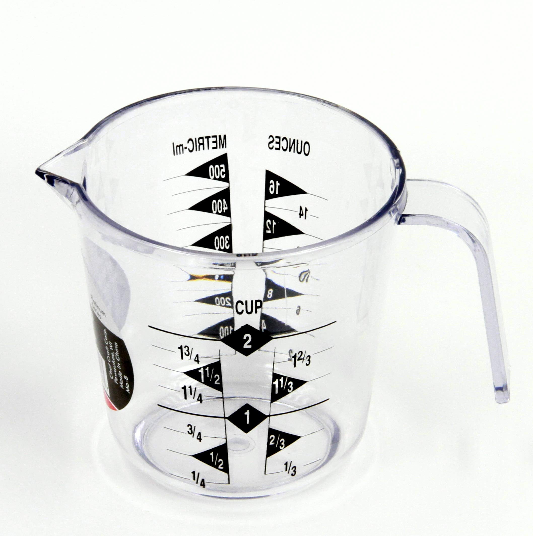 Chef Craft Select Plastic Measuring Cup, 2 Cup, Clear