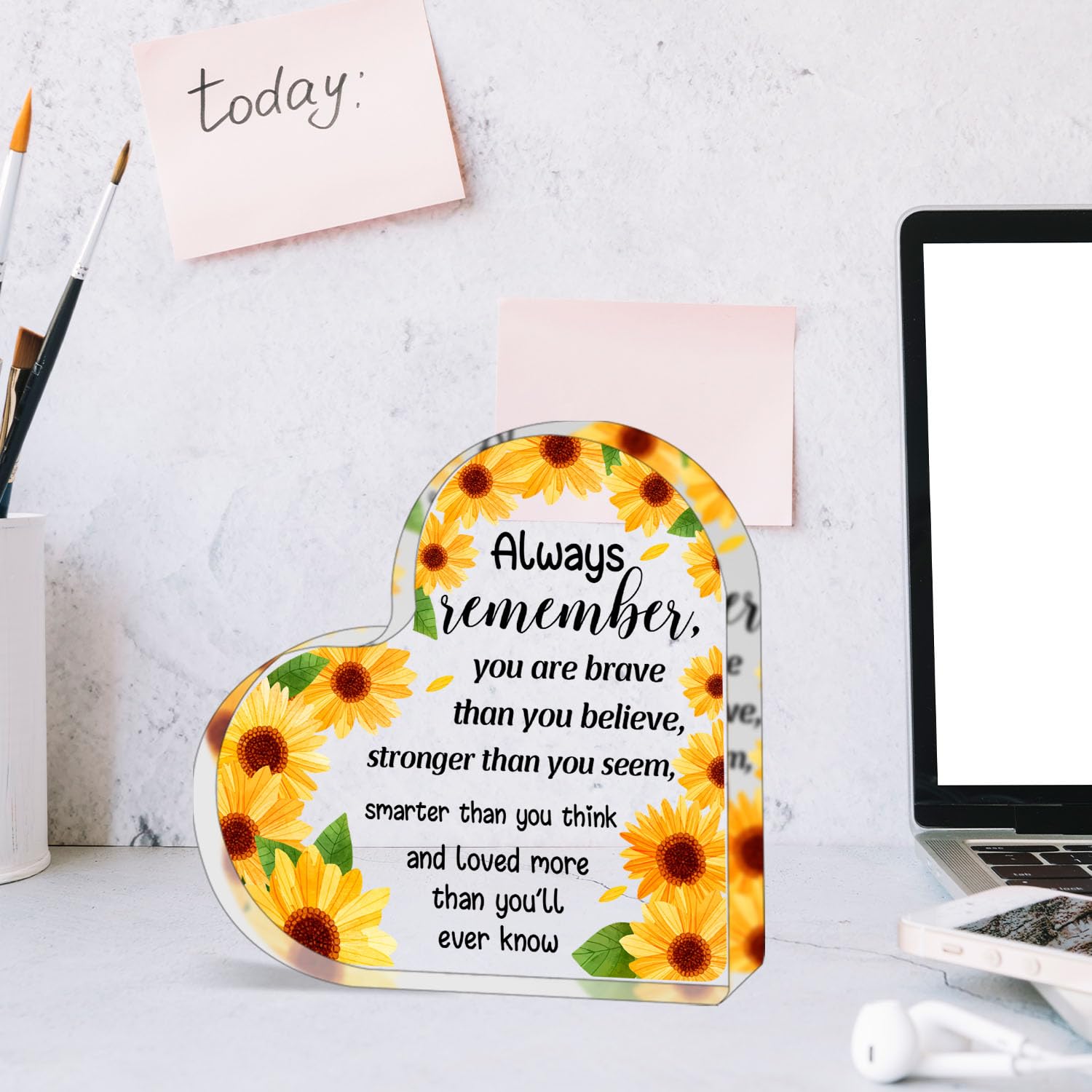 Positive Decor Motivational Gifts,Inspirational Encouragement Gifts for Friend Coworker, Positive Cheerful Mindset Gifts Good Vi