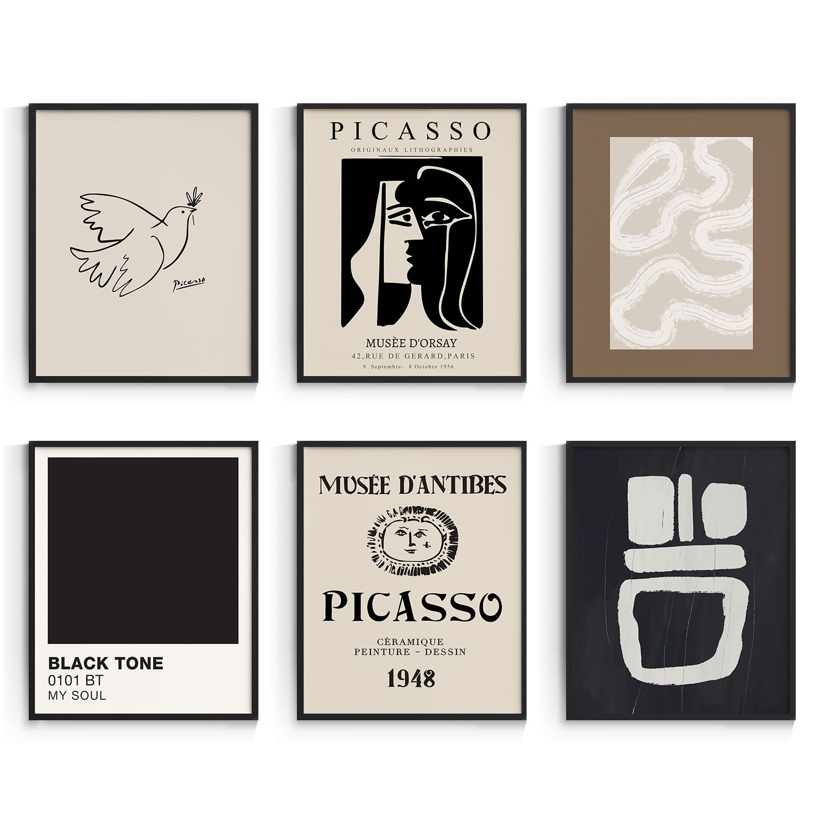 Habseligkeit Black Master Posters For Room Aesthetic, Minimalist Abstract Wall Poster, Retro Room Decor Aesthetic Vintage Prints