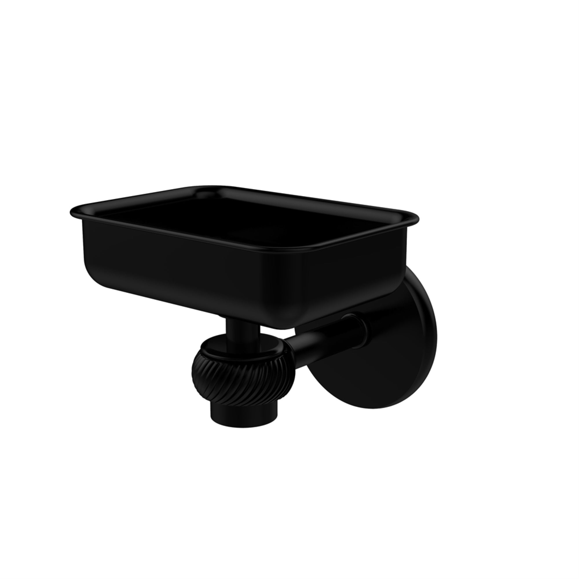7132T-Bkm Satellite Orbit One Wall Mounted Soap Dish With Twisted Accents, Matte Black
