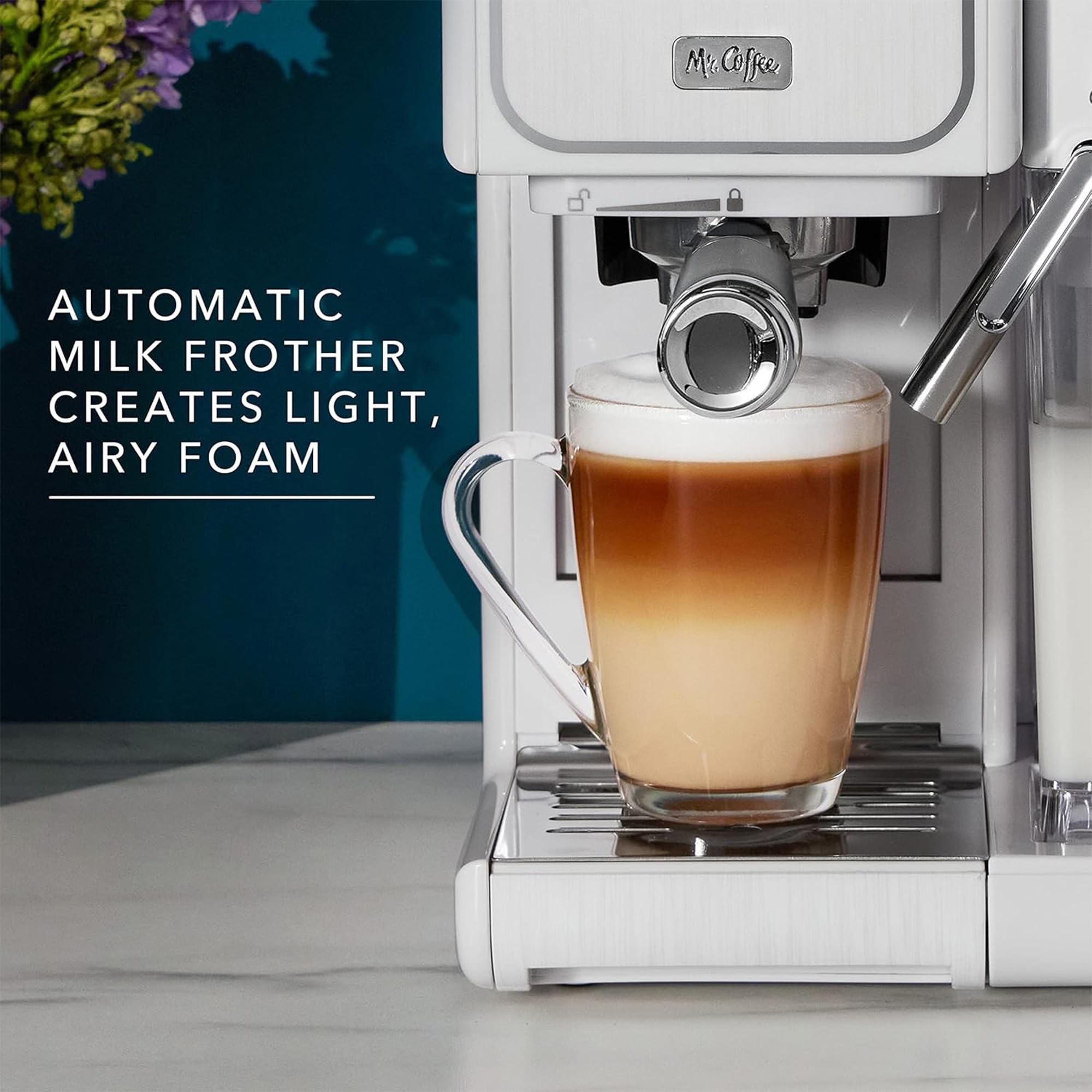 Mr. Coffee One-Touch Coffeehouse - Espresso, Cappuccino, And Latte Maker, With Easy Serving Espresso (Ese) Pod Compatibility - W