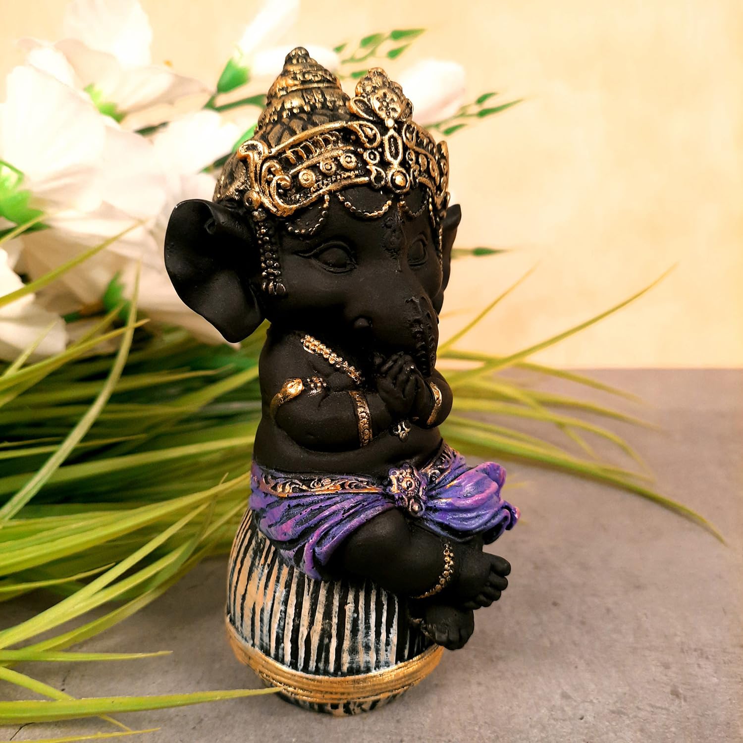 Apka Mart The Online Shop Ganesh Idol Statue | Baby Ganesha Murti - For Car, Home Decor, Pooja Room, Diwali Decoration & Gift -