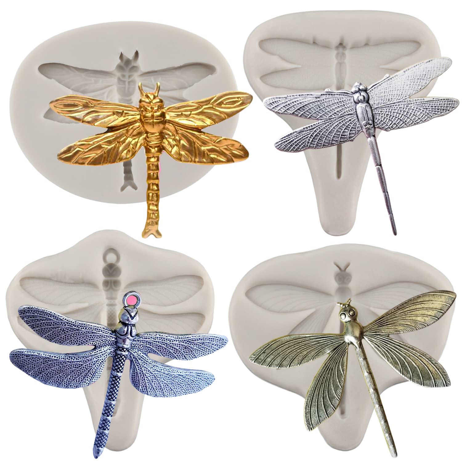 Sijiangmold Dragonfly Silicone Candy Chocolate Fondant Molds For Cake Decoration Cupcake Topper Chocolate Candy Resin Polymer Cl