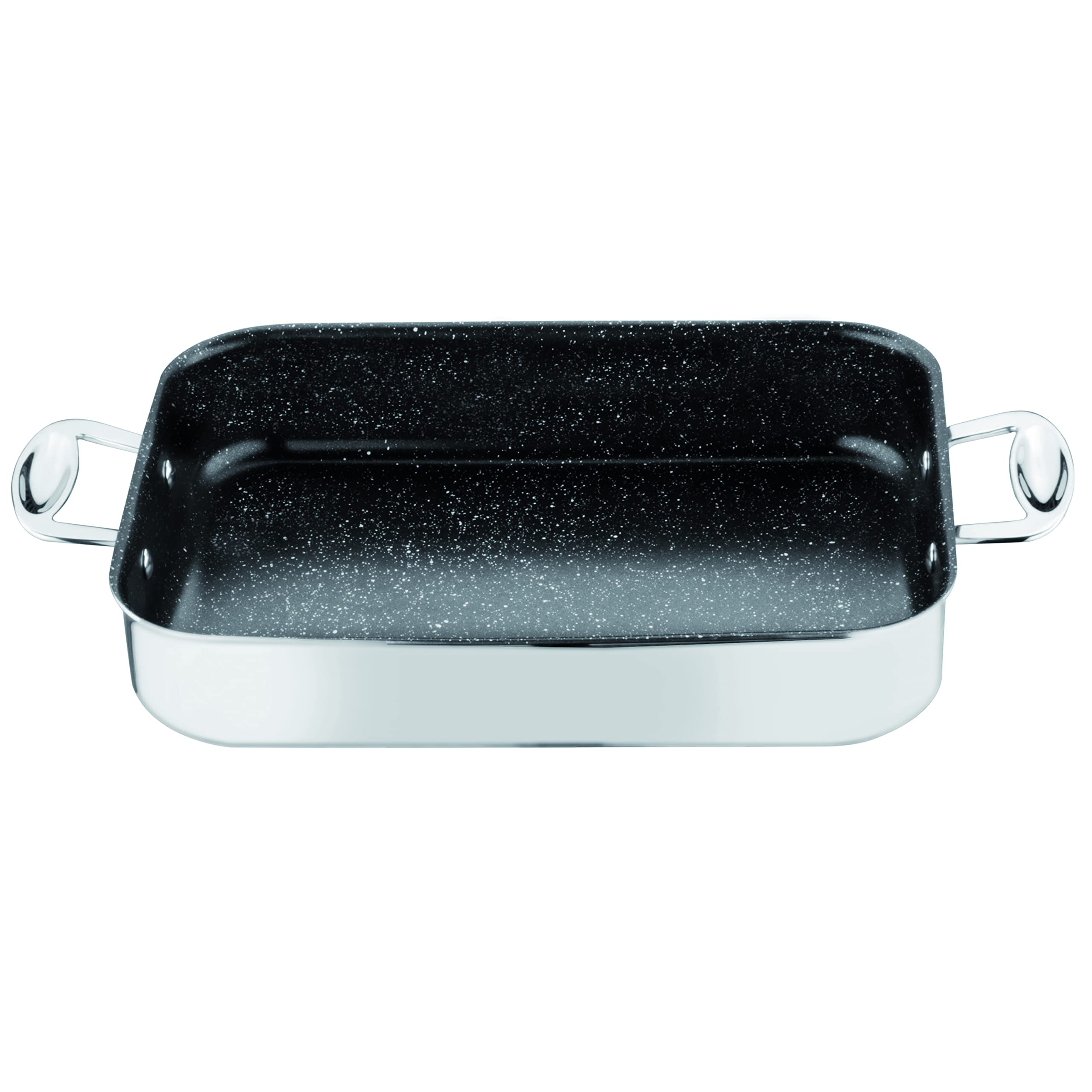 Mepra Glamour Stone 302190 Roaster Pan - 35 X 25Cm, Stainless Steel Cookware, Dishwasher Safe Kitchenware