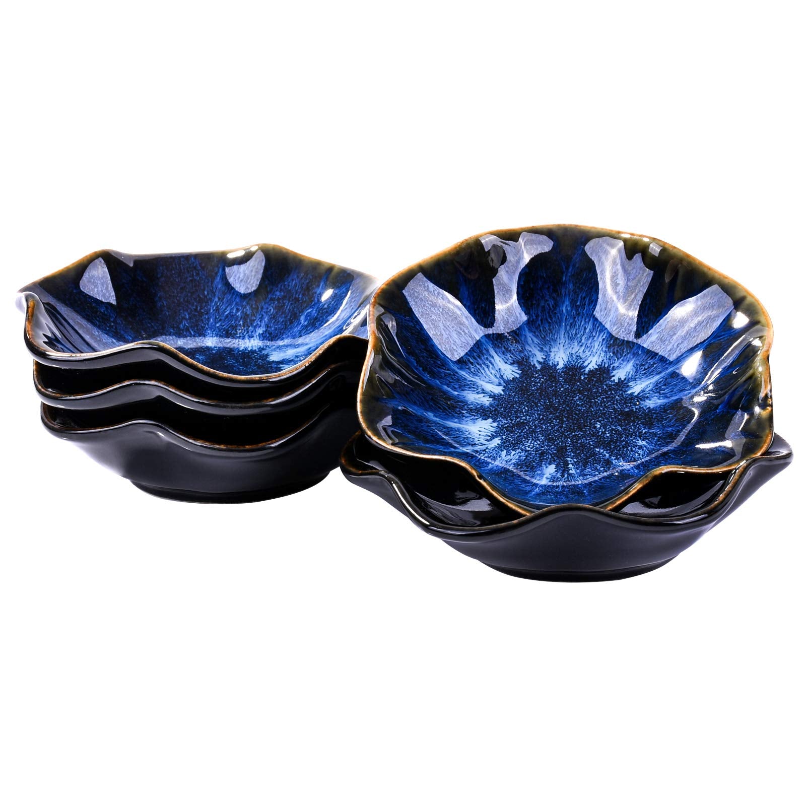 Bosili Japanese Blue Soy Sauce Dishes Vintage Ceramic Dipping Sauce Dish Bowl Set Of 5 Asian Sauce Bowls For Sushi Sauce Side Di