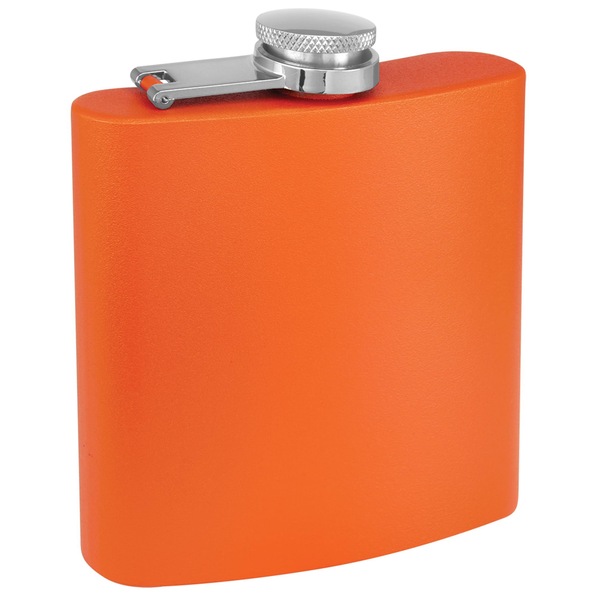Clear Water Home Goods - 6 Oz Powder Coated Stainless Steel Hip Flask - Wedding Party - Groomsman - Bridesmaid (Matte Orange, 1)