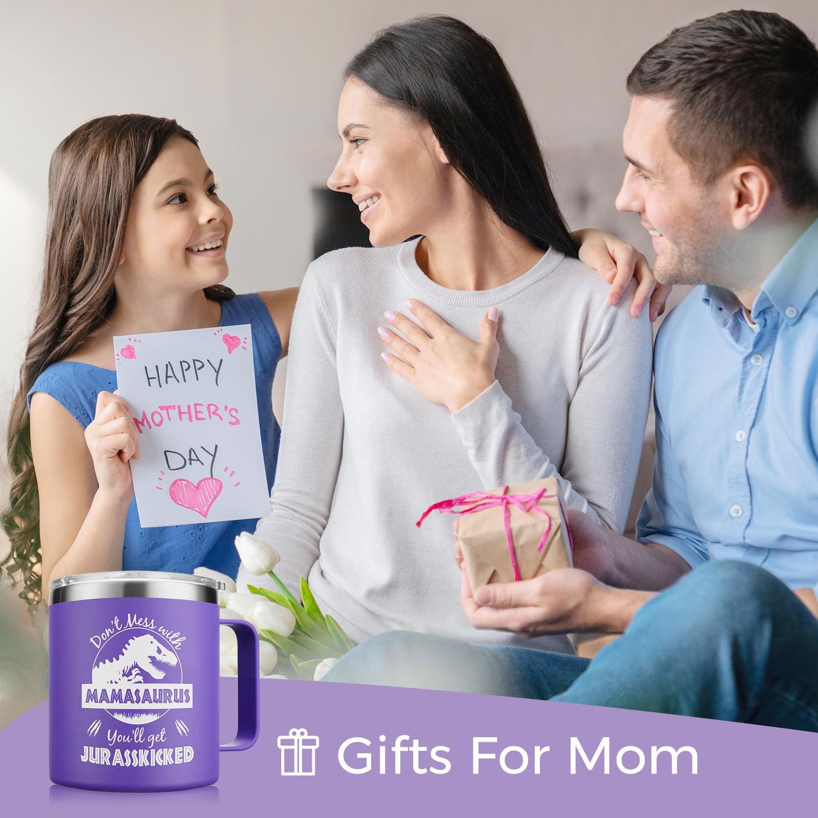 Nowwish Gifts For Mom From Daughter Son, Mamasaurus Coffee Mug, Birthday Gifts For Mom Women, Mother-In-Law, New Mom