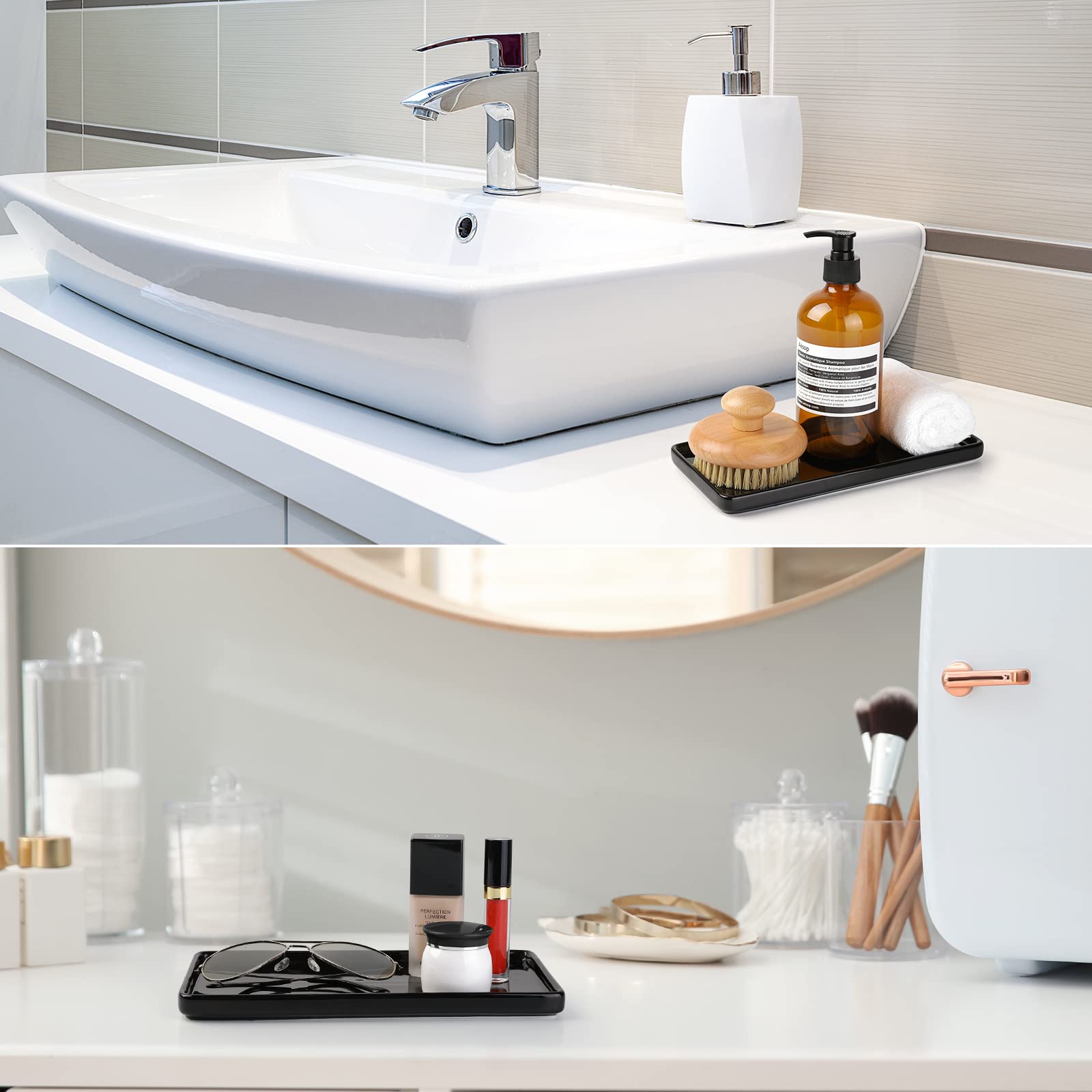 Gurygo 10 Bathroom Tray, Ceramic Vanity Tray For Bathroom, Small Ceramic Trays, Kitchen Soap Tray, Dish Soap Tray For Kitchen Co