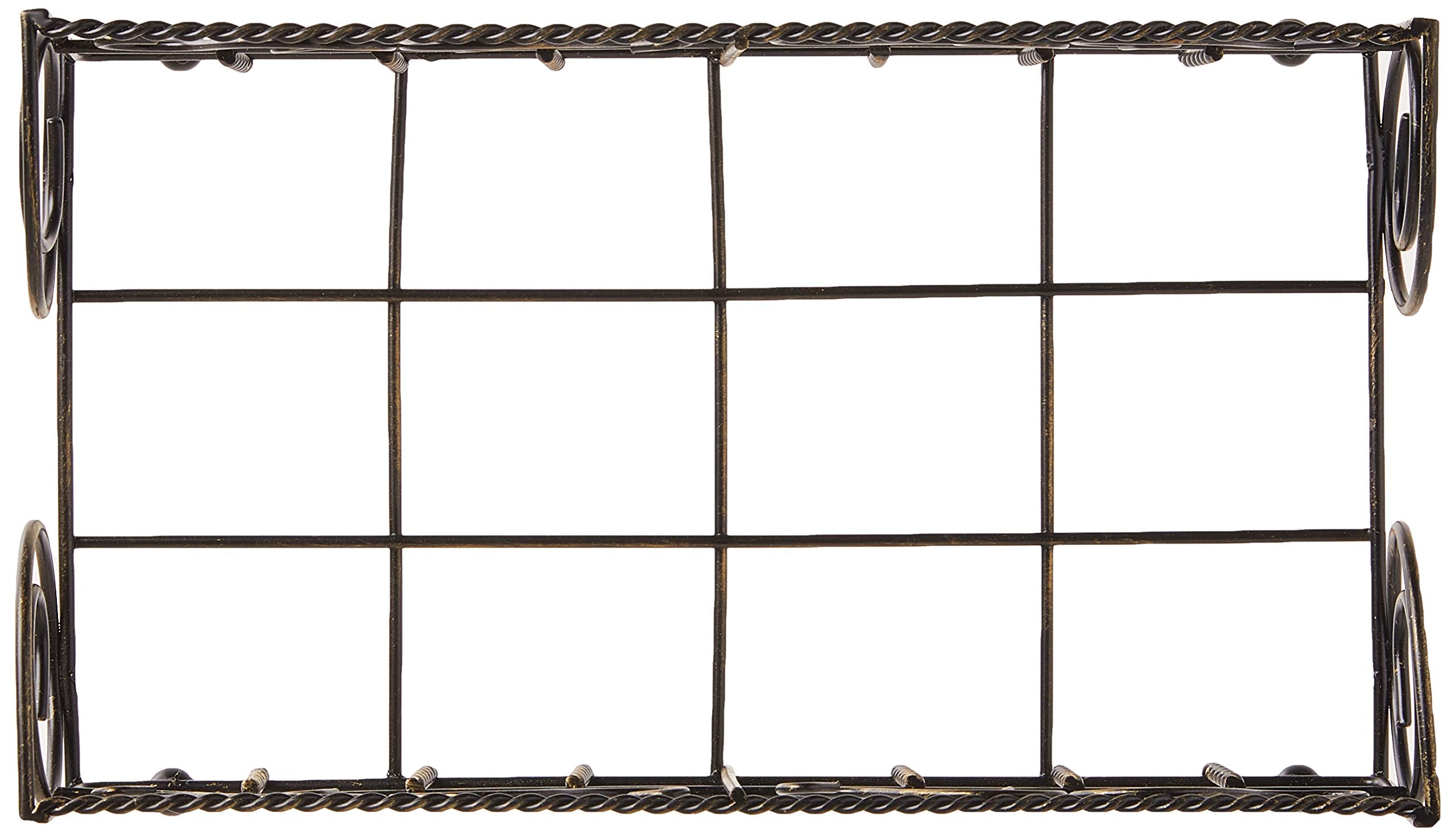 Boston International Garden Gate Design Guest Towel Napkin Holder Caddy, Antique Brass