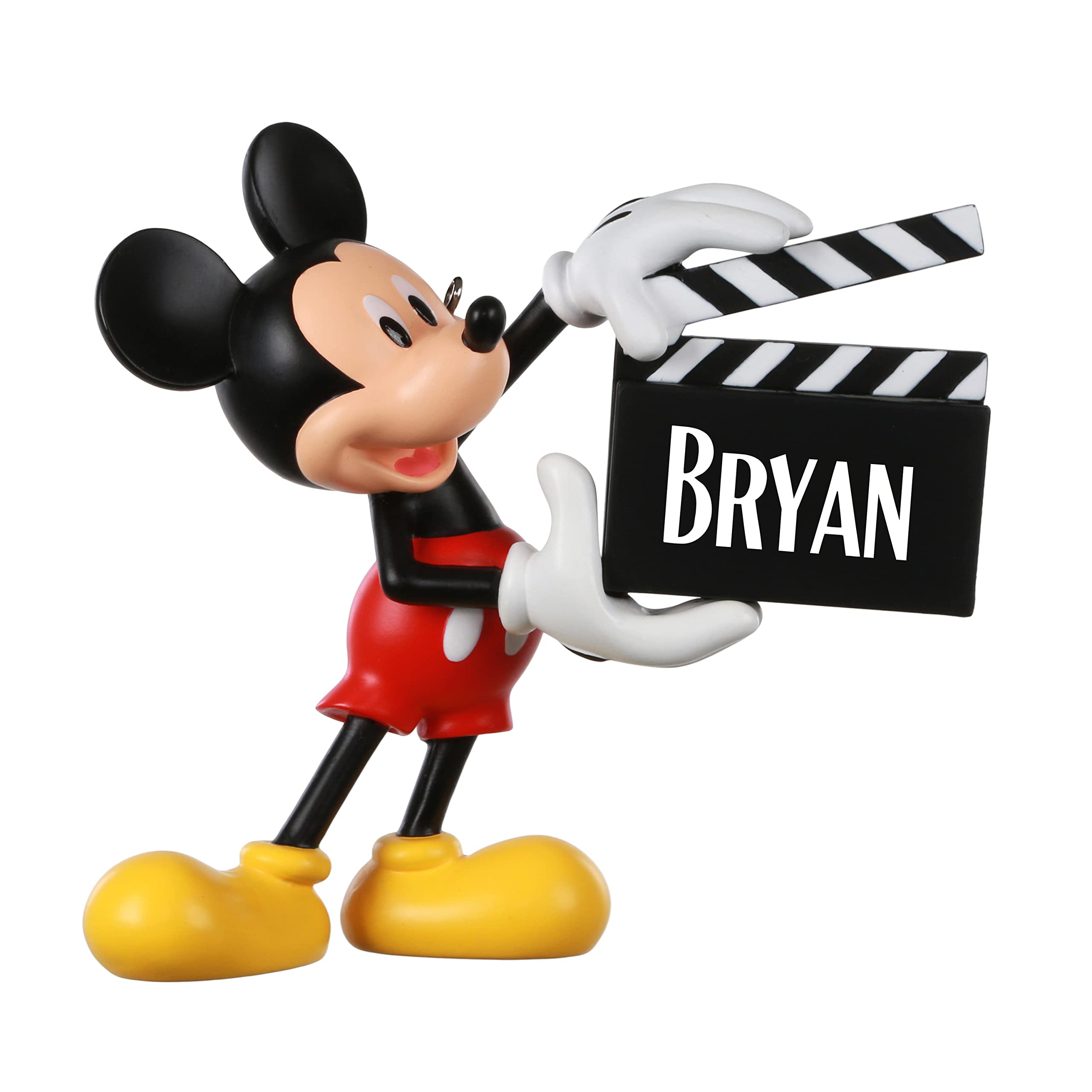 Hallmark Keepsake Disney Personalized Christmas Ornament, Mickey Mouse with Clapperboard, Custom Name Gift