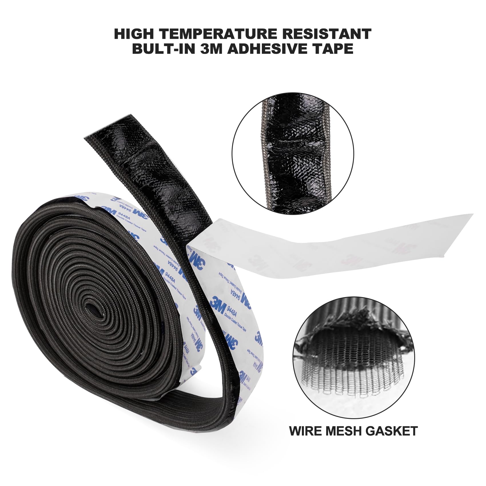 Onlyfire Chef Wire Mesh Gasket Kit For Kamado Joe Big Joe, High Temp Fiberglass Gasket Replacement Bbq Smoker Accessories, Adhes