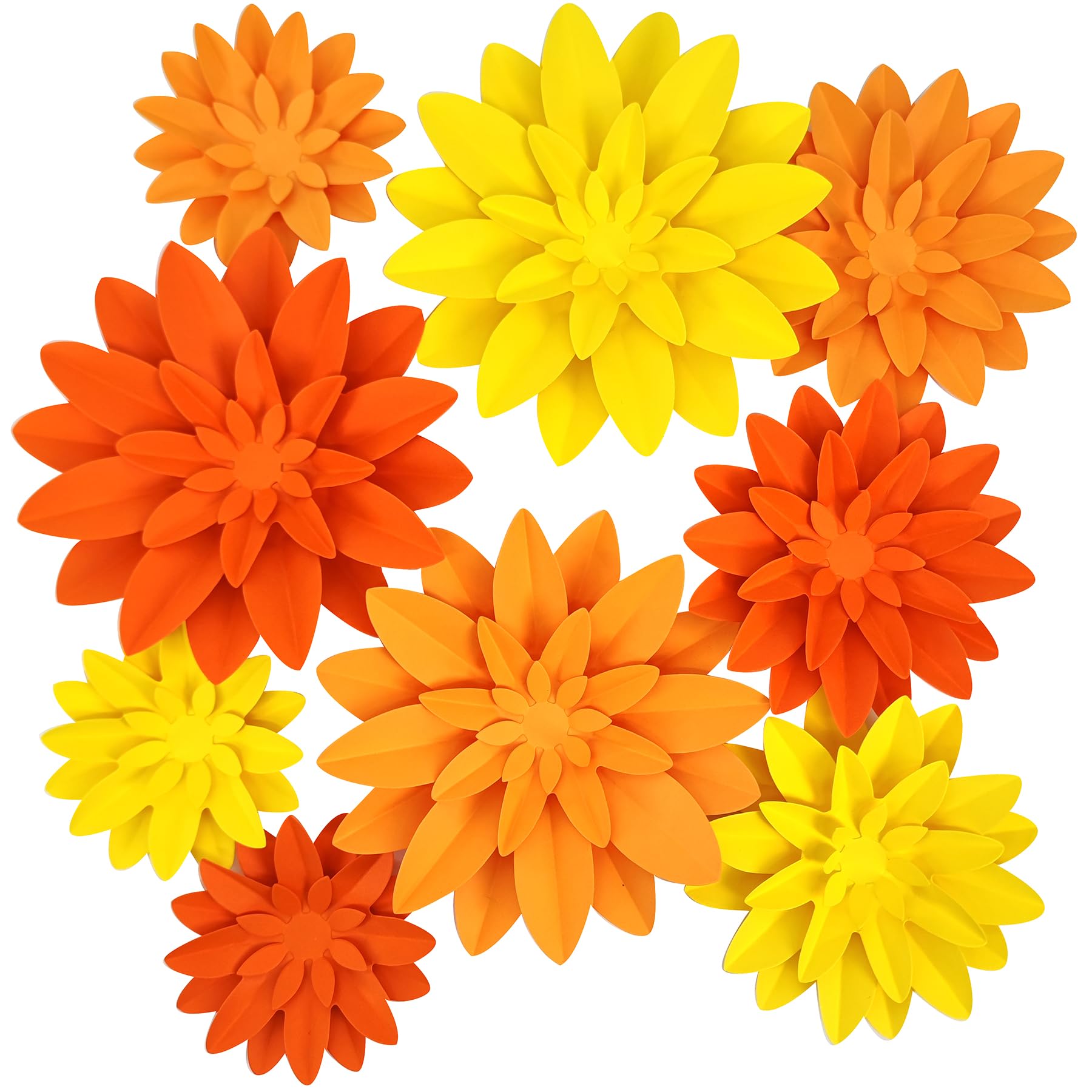Mybbshower Orange Flower (9 inch-6 inch) for Fall Autumn Thanksgiving Harvest Party Wall Wedding Backdrop Bridal Shower Centerpi