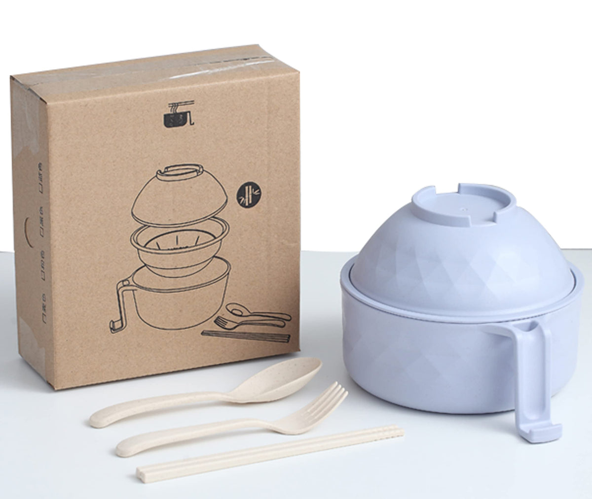 Plastic Ramen Cooker Ramen Bowl Set With Chopsticks Microwave Noodle Bowl College Dorm Room Essentials For Girls For Boys Apartm