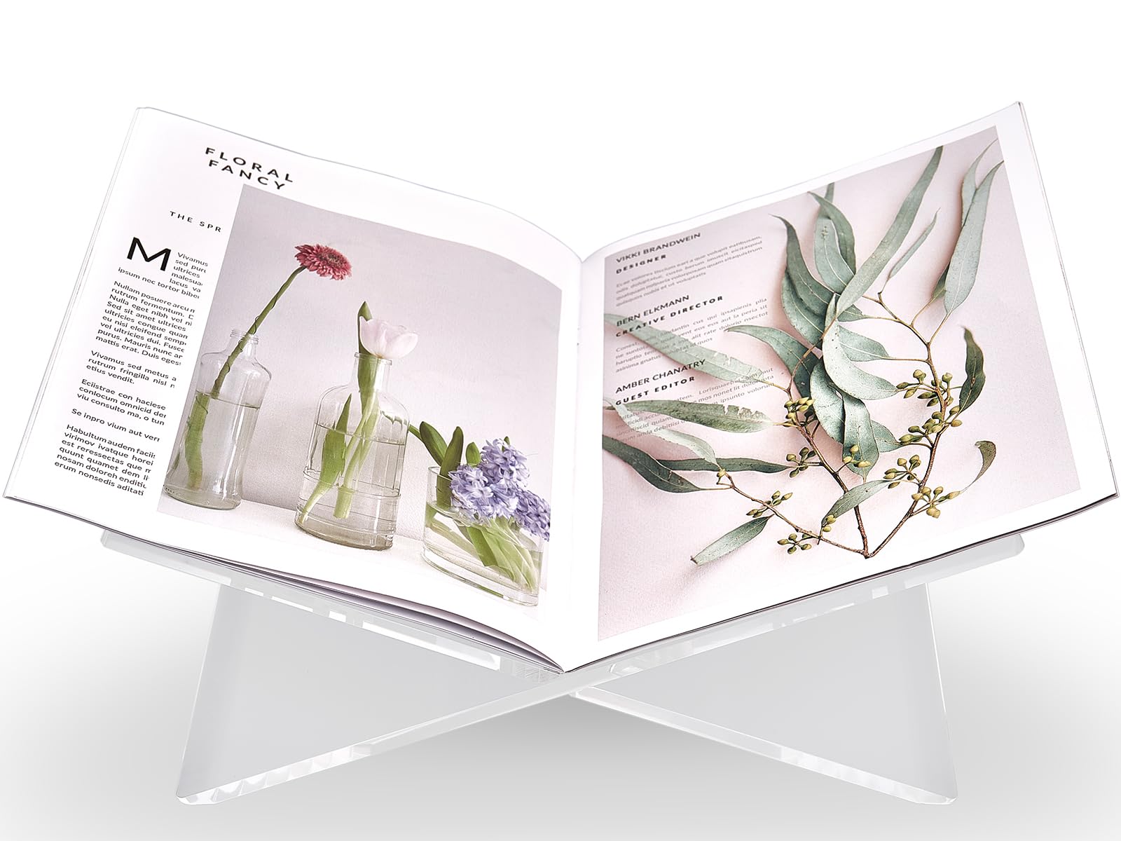 Honygebia Clear Acrylic Book Stands - Cross Frame Acrylic Book Holder, Open Bookstand For Display And Reading, Suitable For Art,