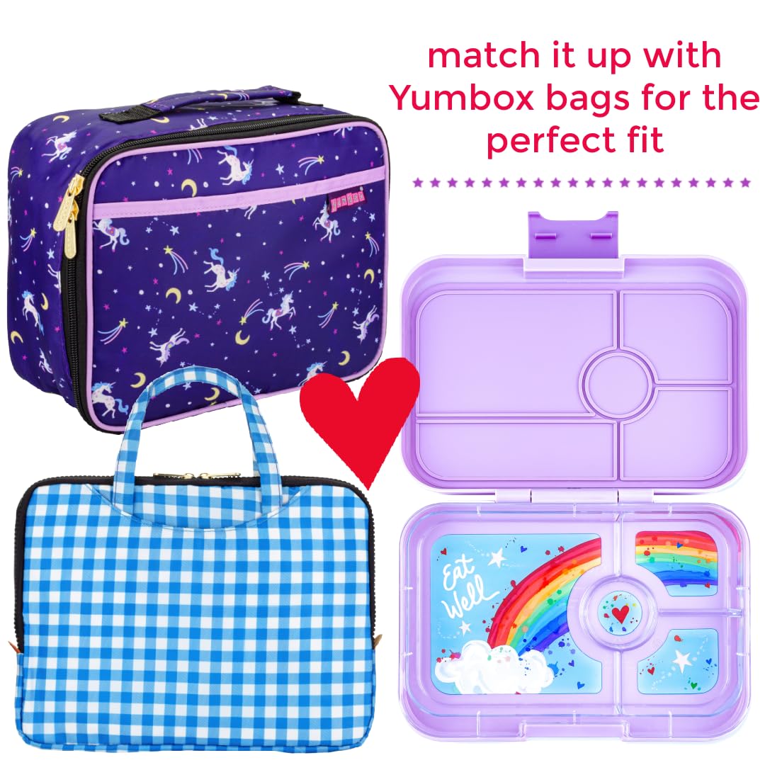 Yumbox Tapas (Seville Purple Rainbow) - Large Leakproof Bento Lunch Box For Adults/Kids, 4 Compartments - 4.2 Cups Capacity