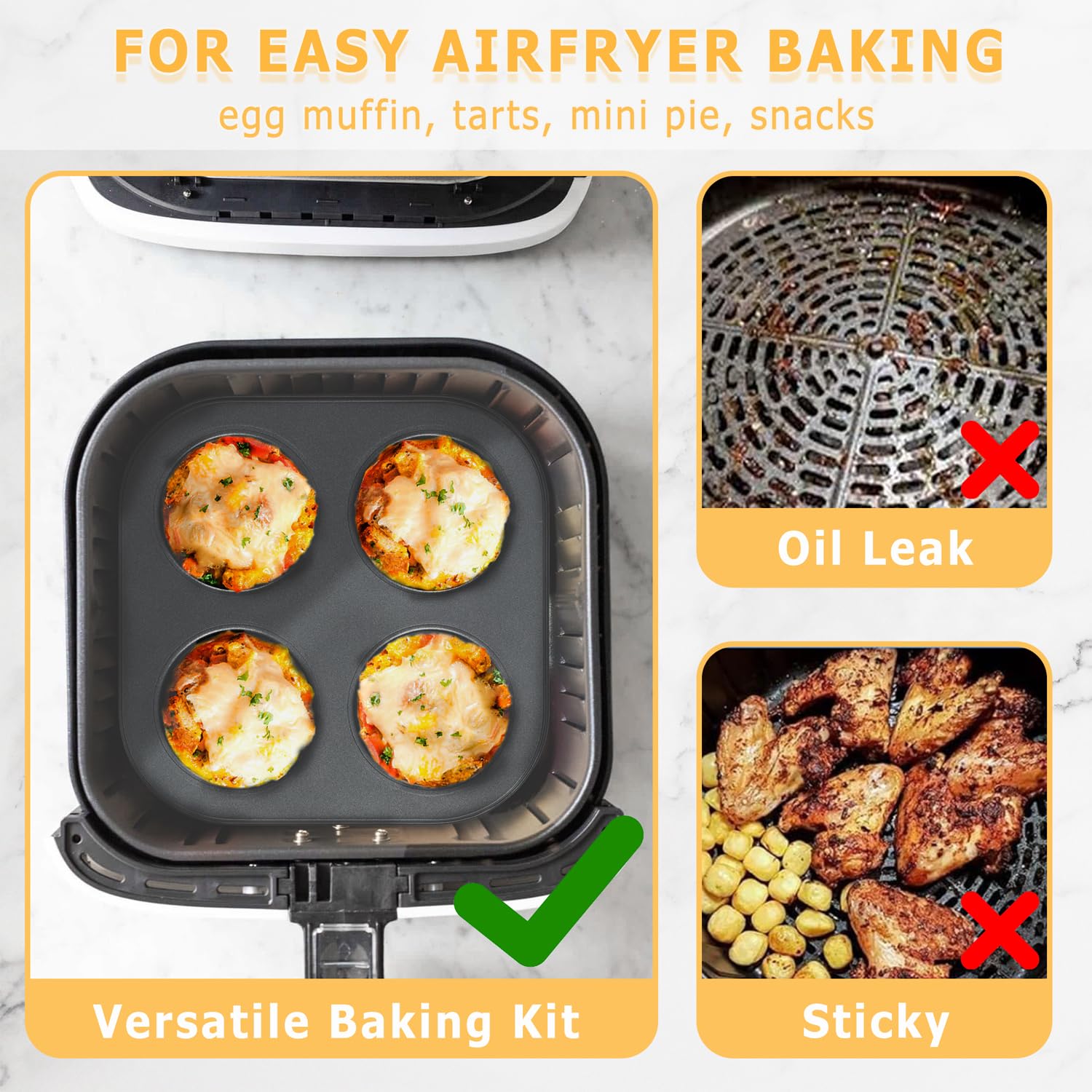 8-Piece Baking Pans Set With Rack, Nonstick Bakeware Include Muffins & Muffin Tops Pan, Baking Tray, Cookie Sheet With Mat, Loaf