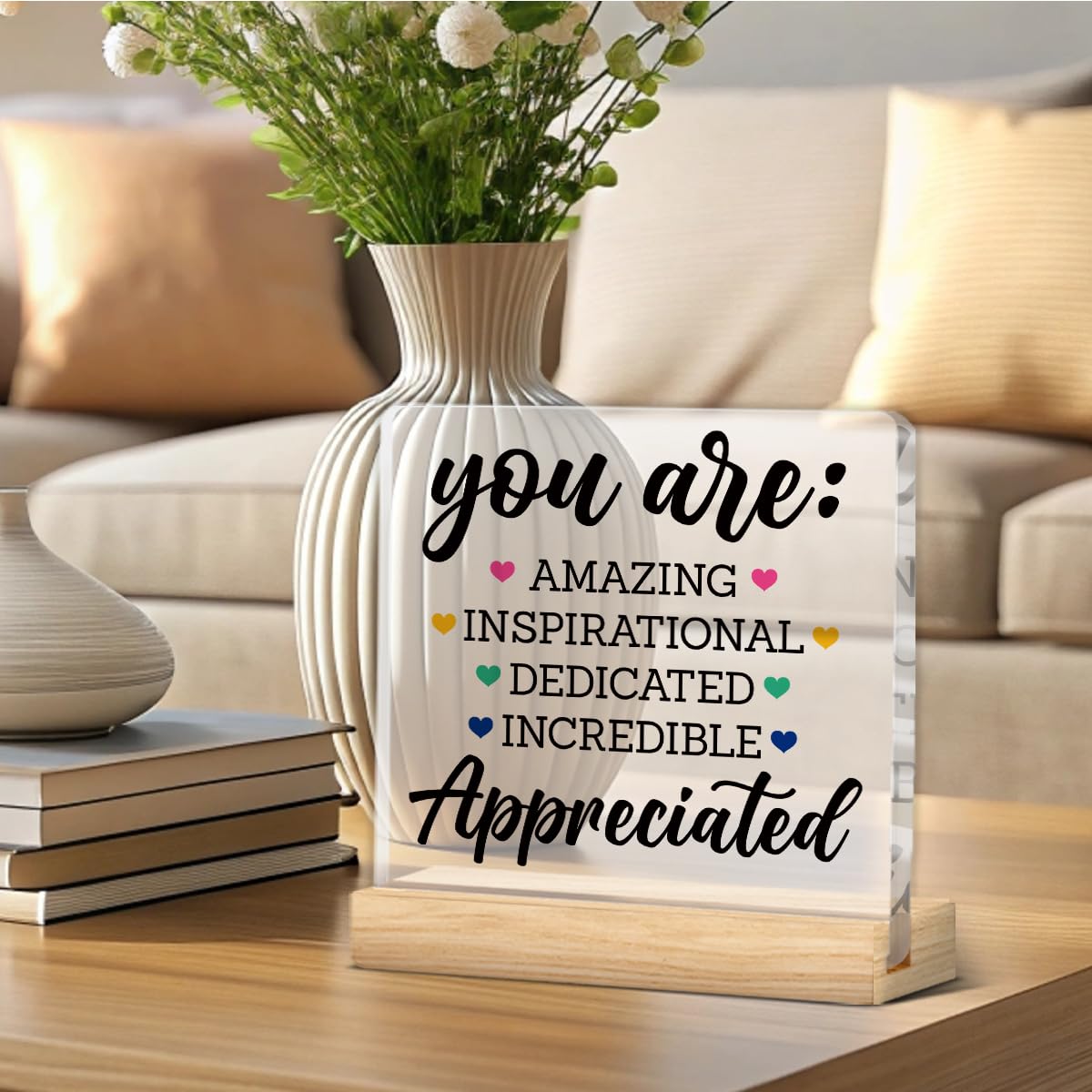 Appreciation Gifts for Men Women, Thank You Gifts for Mentor Leader Coach Boss Colleague, Acrylic Desk Sign Decor