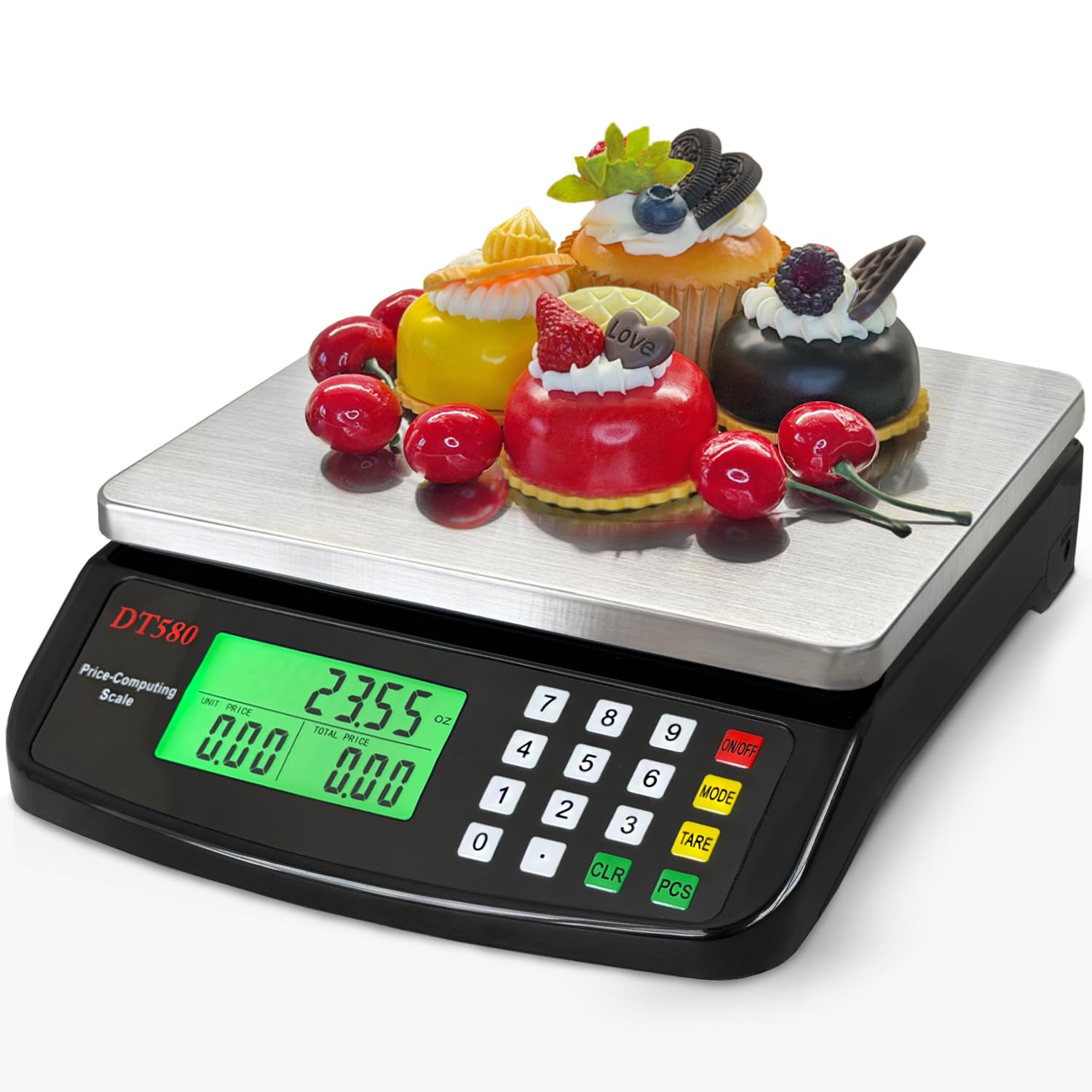Large Digital Kitchen Scale 40kg/88lb Stainless Steel Price Computing Scale Counting Scale Deli Scale with LCD Display for Bakin