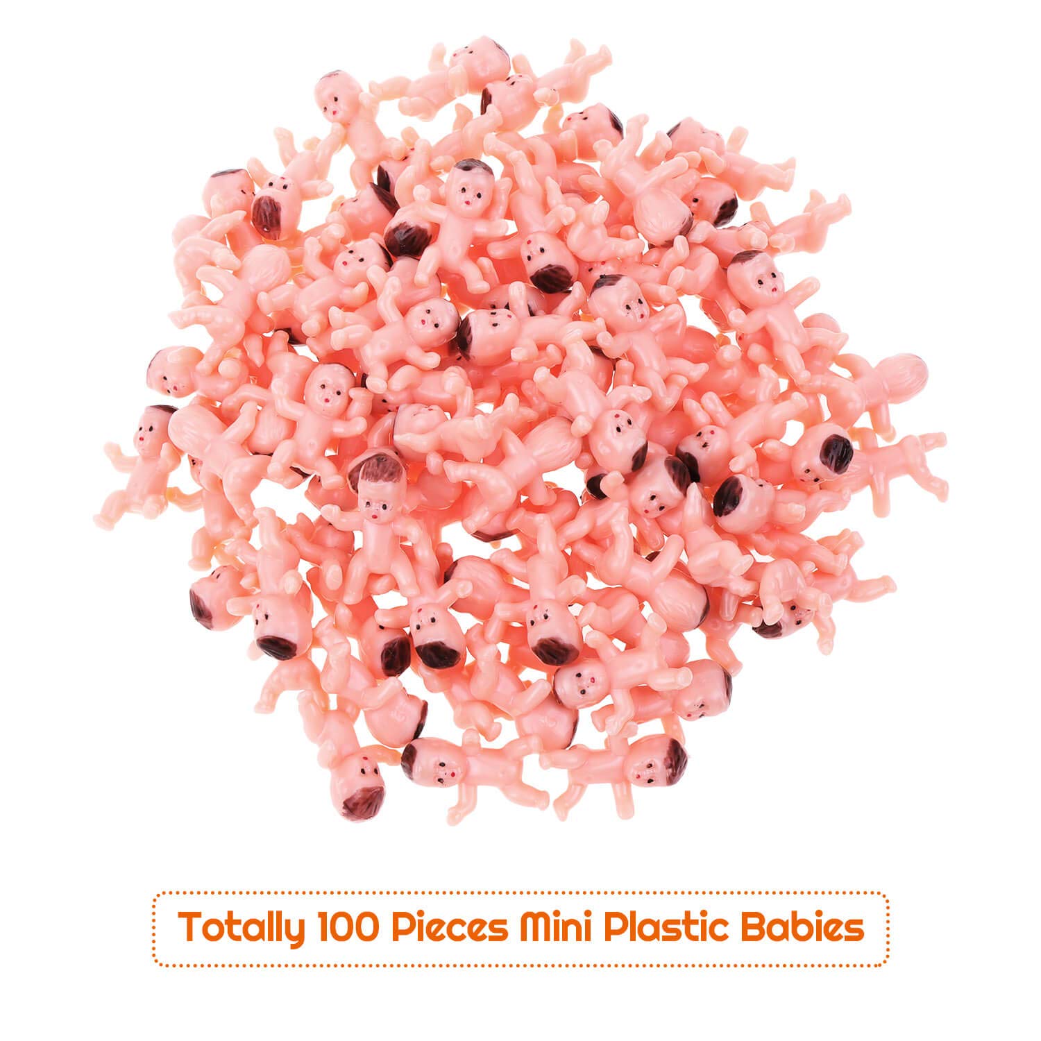 selizo Mini Plastic Babies  100pcs Tiny Plastic Babies Small Baby King Cake Babies for Ice Cubes Baby Shower Game (1 Inch)