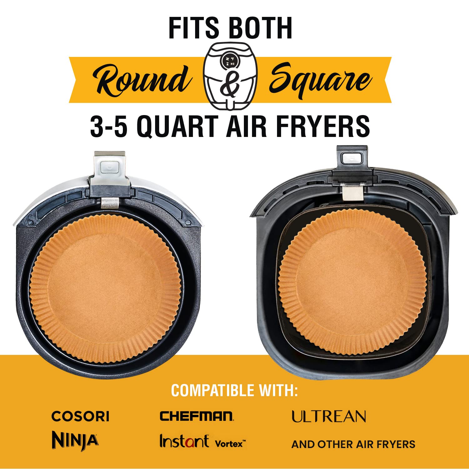 6.3    Small Air Fryer Liners, 2-4 Qt Air Fryer Liners, 120Pcs Disposable Paper Liners - Non-Stick And Oil Proof For Easy Cleanu