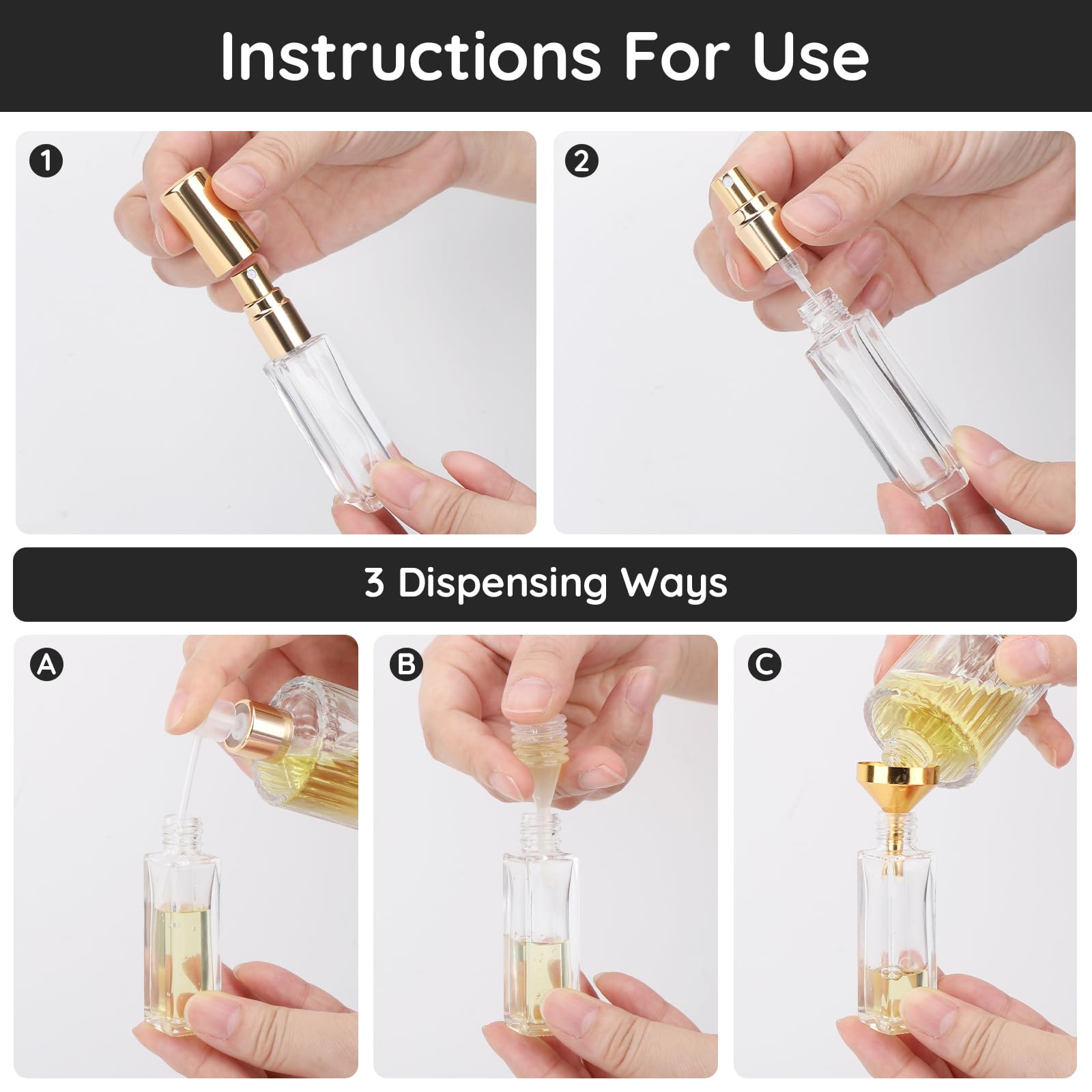 Segbeauty Travel Atomizer, 6Pcs 10Ml Glass Perfume Sprayer Set With Gift Box, Empty Travel Cologne Dispenser Mini Spray Bottle F