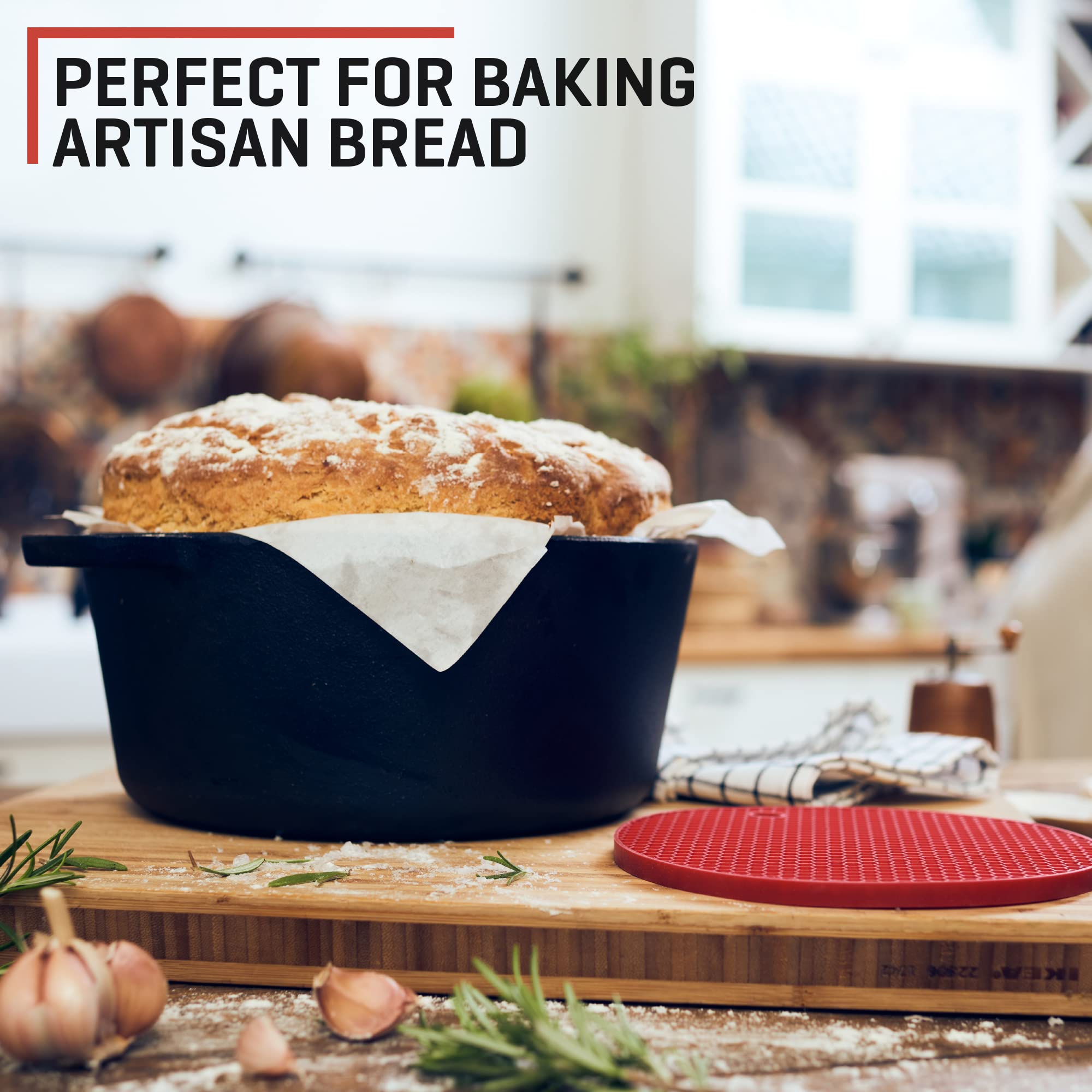 Uno Casa 2-In-1 Cast Iron Dutch Oven Large - 5 Quart Dutch Oven Pot With Lid, Pre-Seasoned Cooking Dish For Bread Baking And Ste