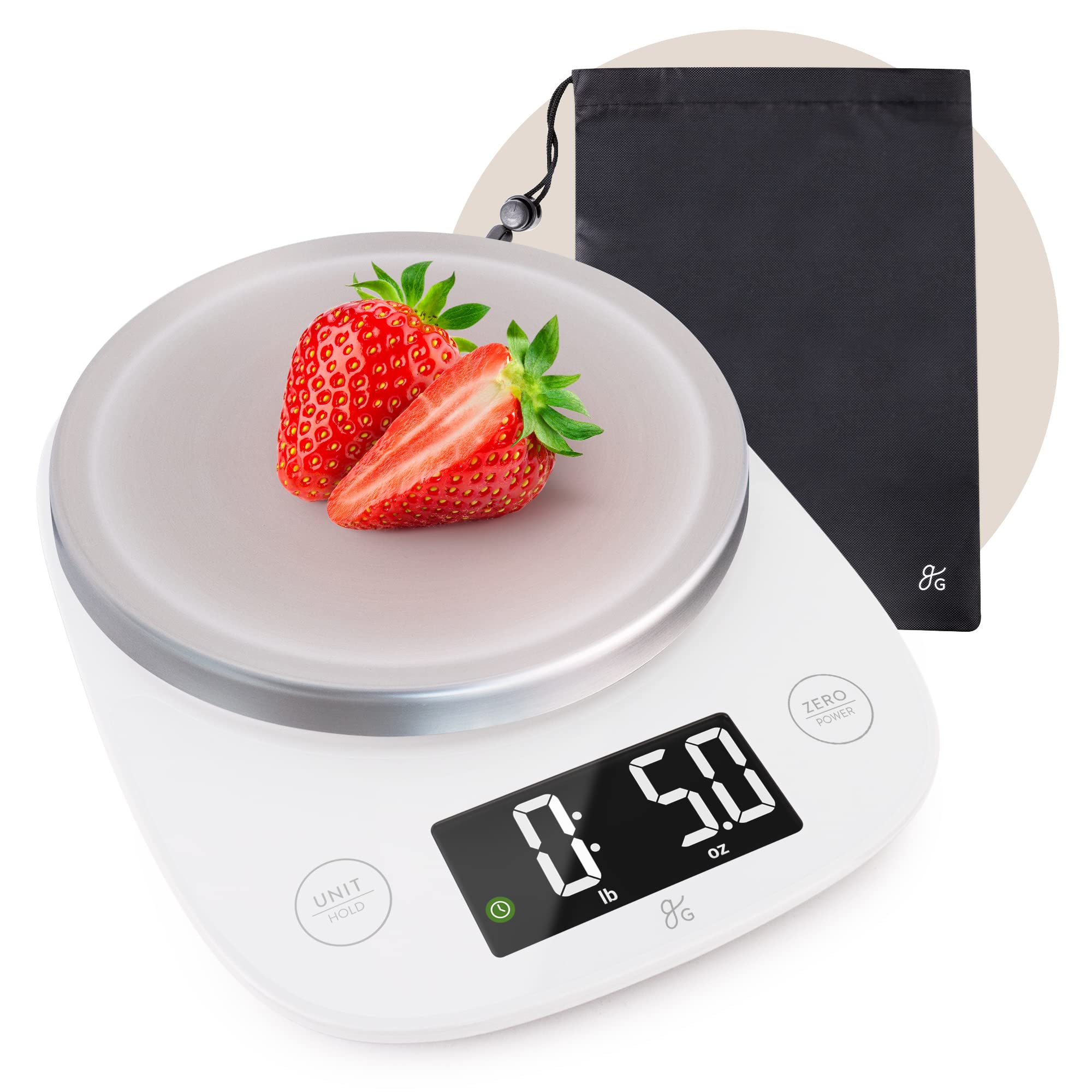 Greater Goods Premium Baking Scale With Bag - Ultra Accurate, Digital Kitchen Scale Prep Baked Goods, Weigh Food And Coffee, Or