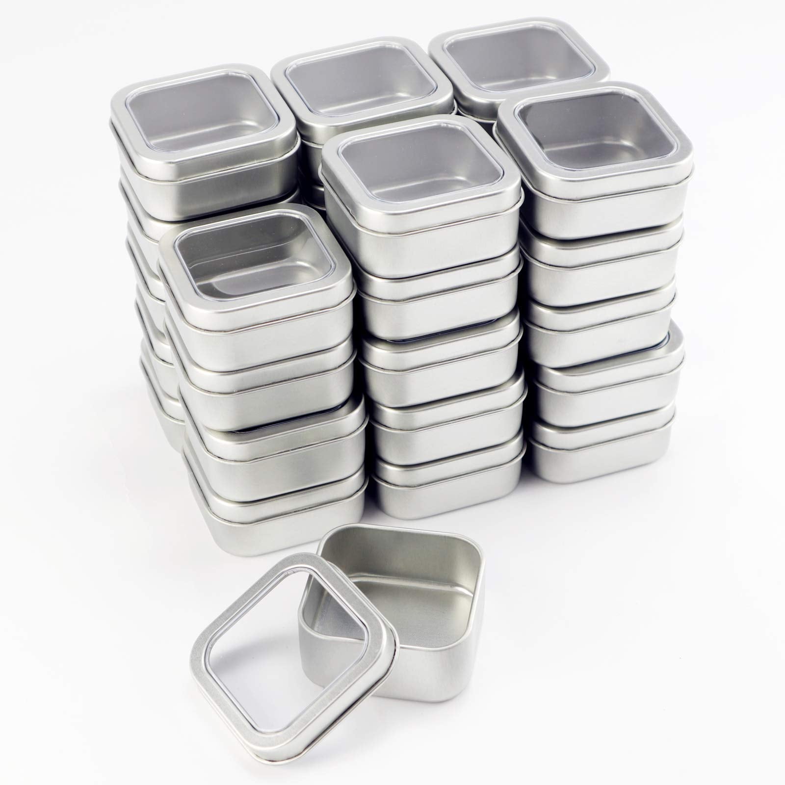 Square Metal Tins With Window Lids By Celebrate It, 30Ct.