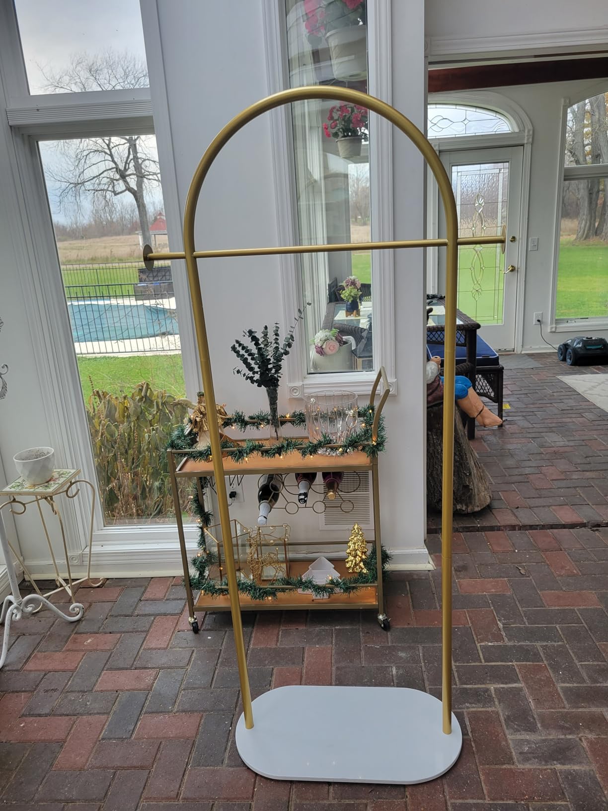 Gold Clothing Rack, Modern Clothes Rack With Marble Base, Heavy-Duty Coat Racks Freestanding For Boutiques, Can Hang Jacket Garm