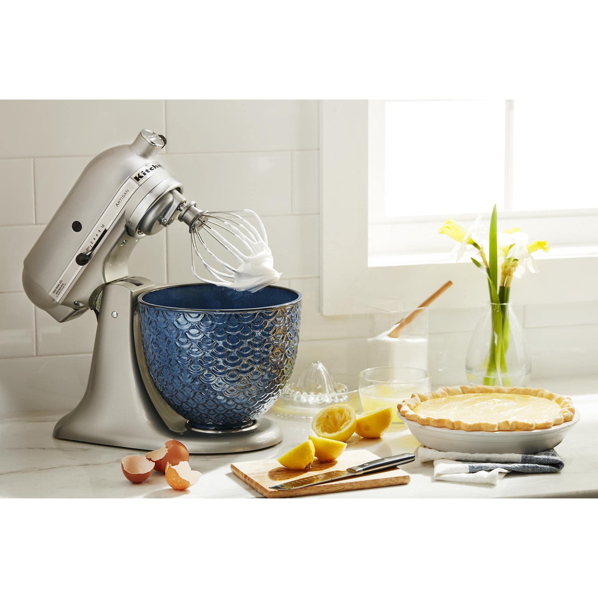Kitchenaid 5 Quart Tilt-Head Ceramic Bowl, 5-Quart, Blue Mermaid Lace