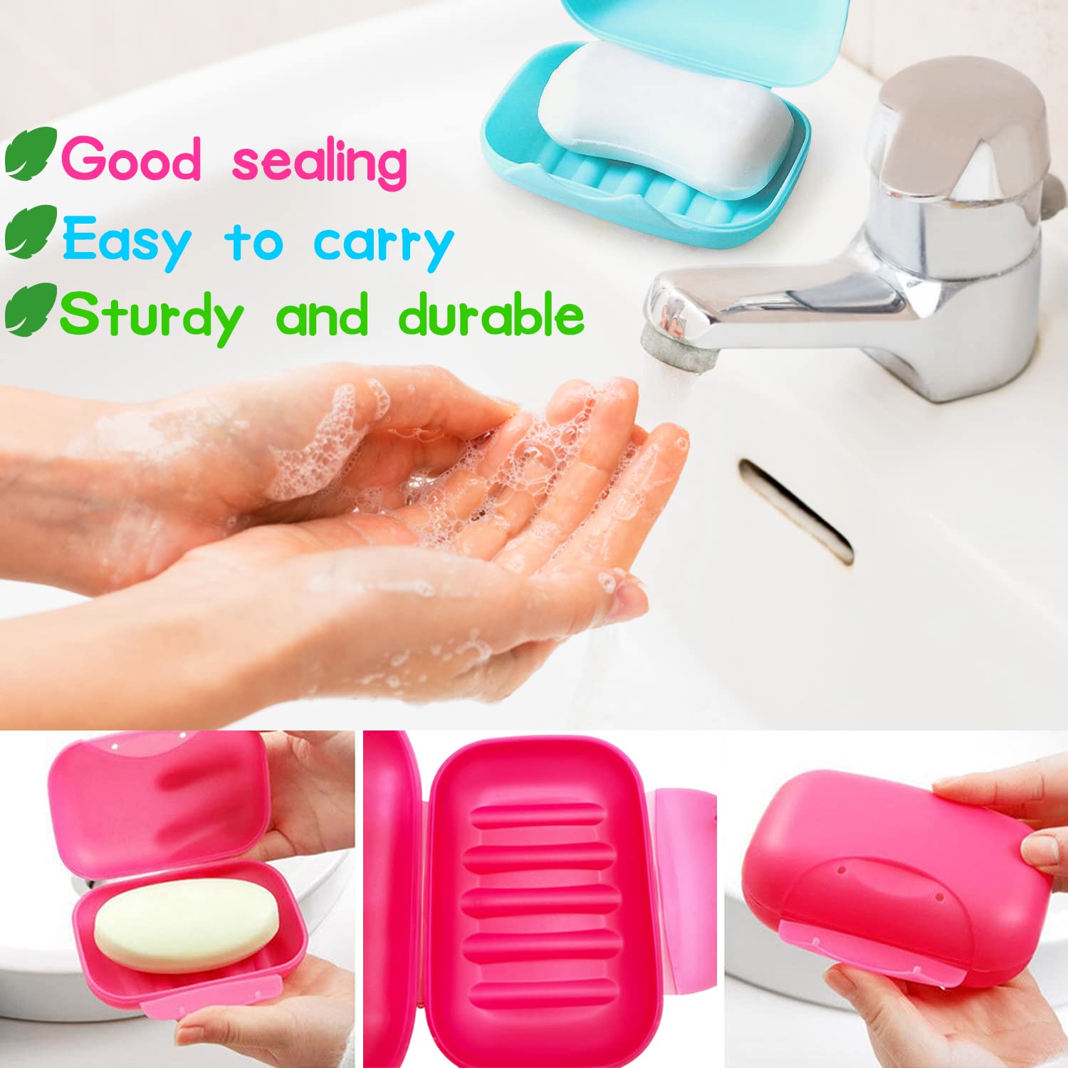 10 Pcs Soap Box Holder,Plastic Travel Soap Dish,Portable Leak Proof Soap Case Container For Bathroom,Camping,Gym,Business Trip,1