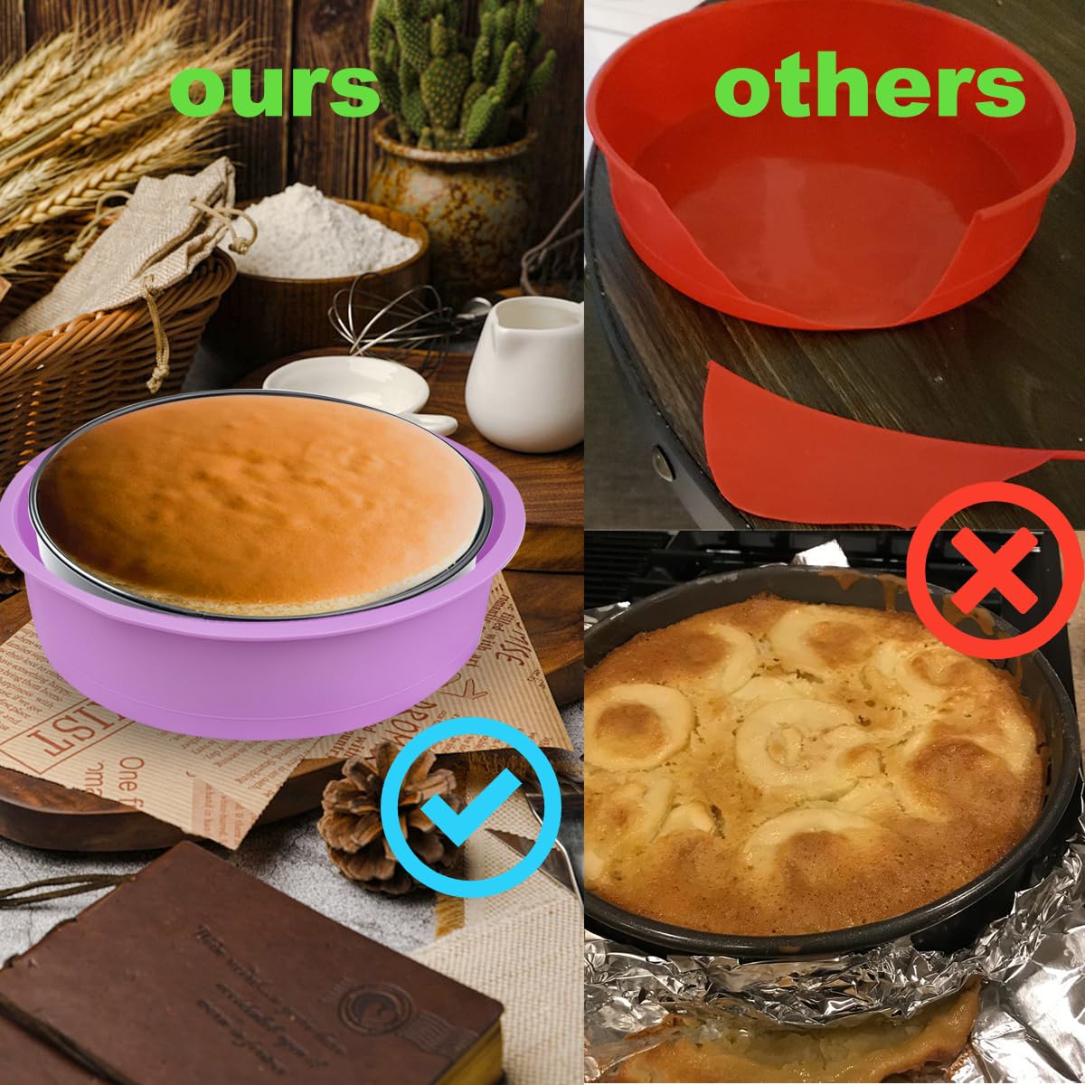 Pkeafc 3 Pack Cheesecake Pan Protector Water Bath Protector For 9Inch And 9.5Inch Round Springform Pan Preventing Water From Ent