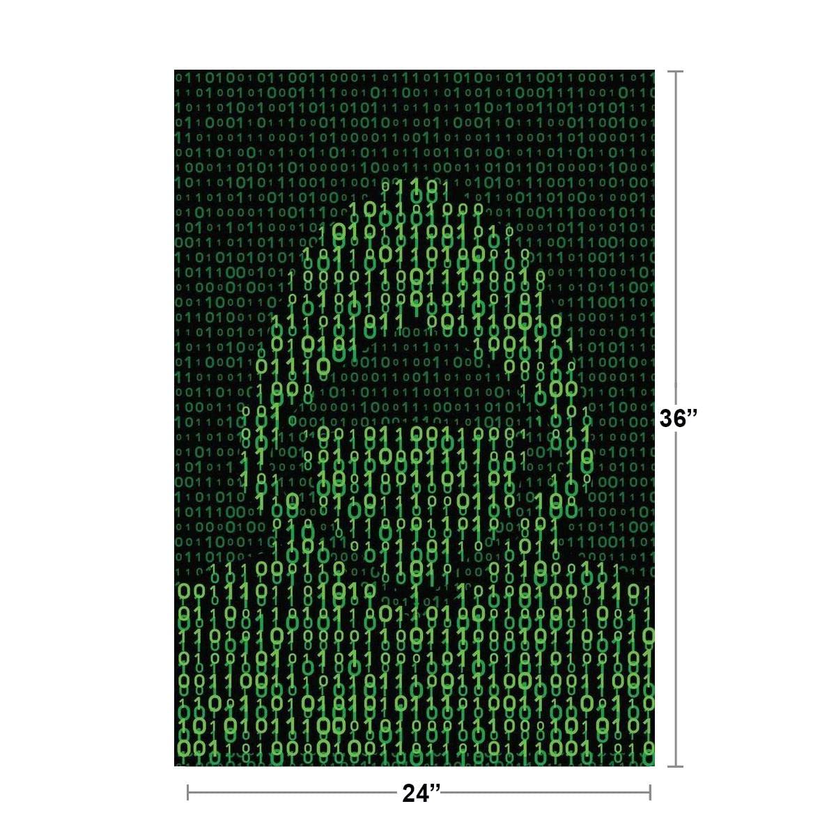 Hacker Poster Binary Code Decor Computer Cybersecurity Coder Matrix Decorations Technology Coding Tech Cool Wall Decor Art Print